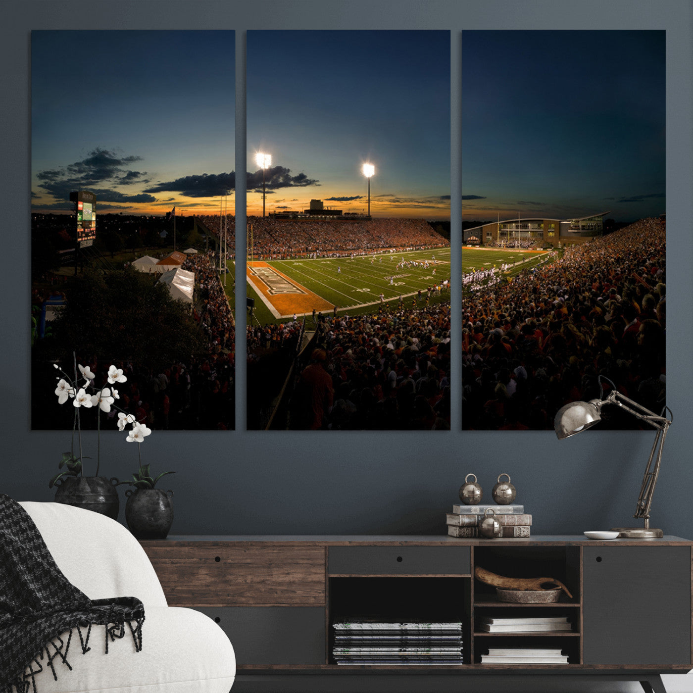 -Ball State Cardinals Football Team Print - Muncie Scheumann Stadium Wall Art Canvas Print