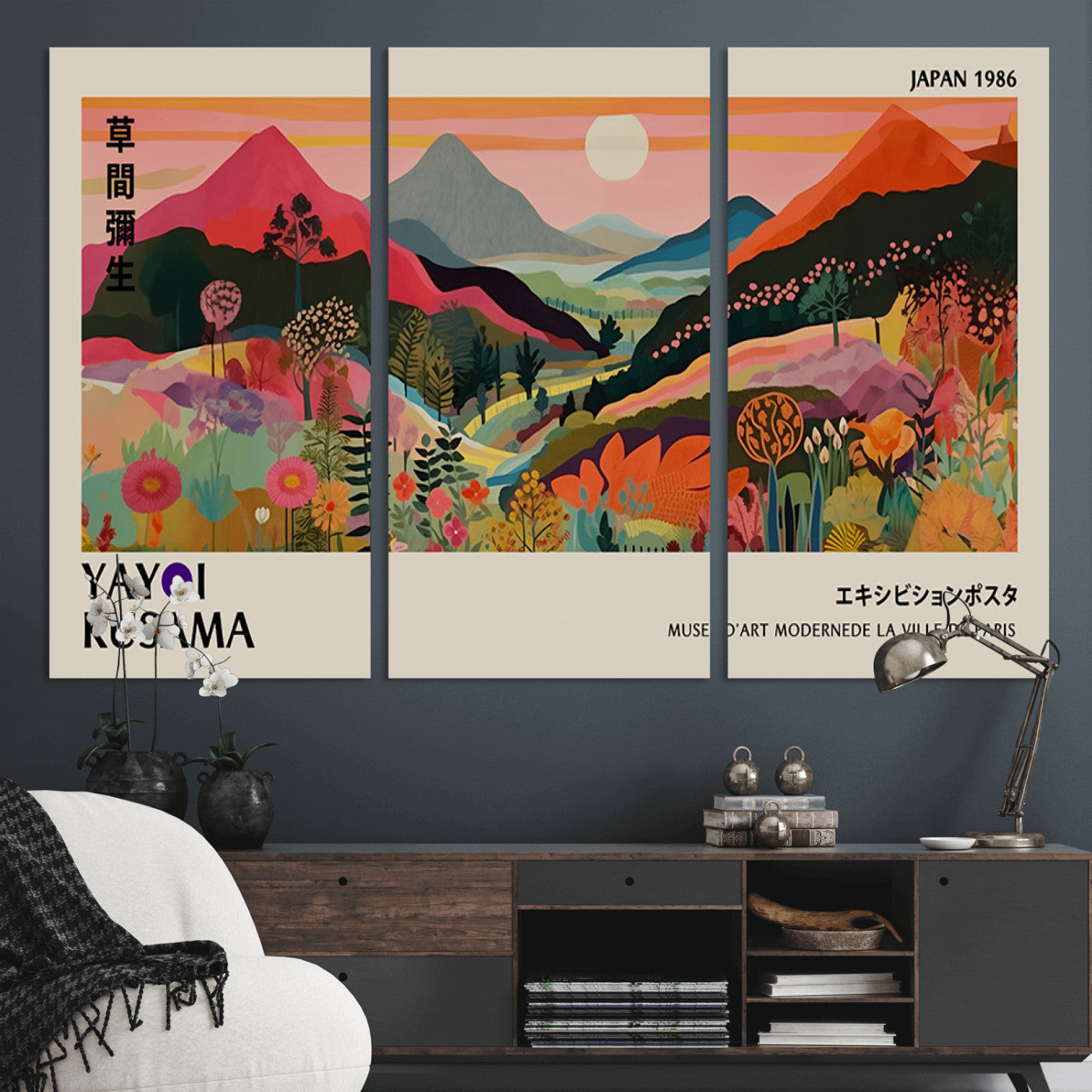-Yayoi Ba Bam 1986 Wall Art Print - Comes Away to Kiss Sabi Sabi Japanese Wall Art Print - Vibrant