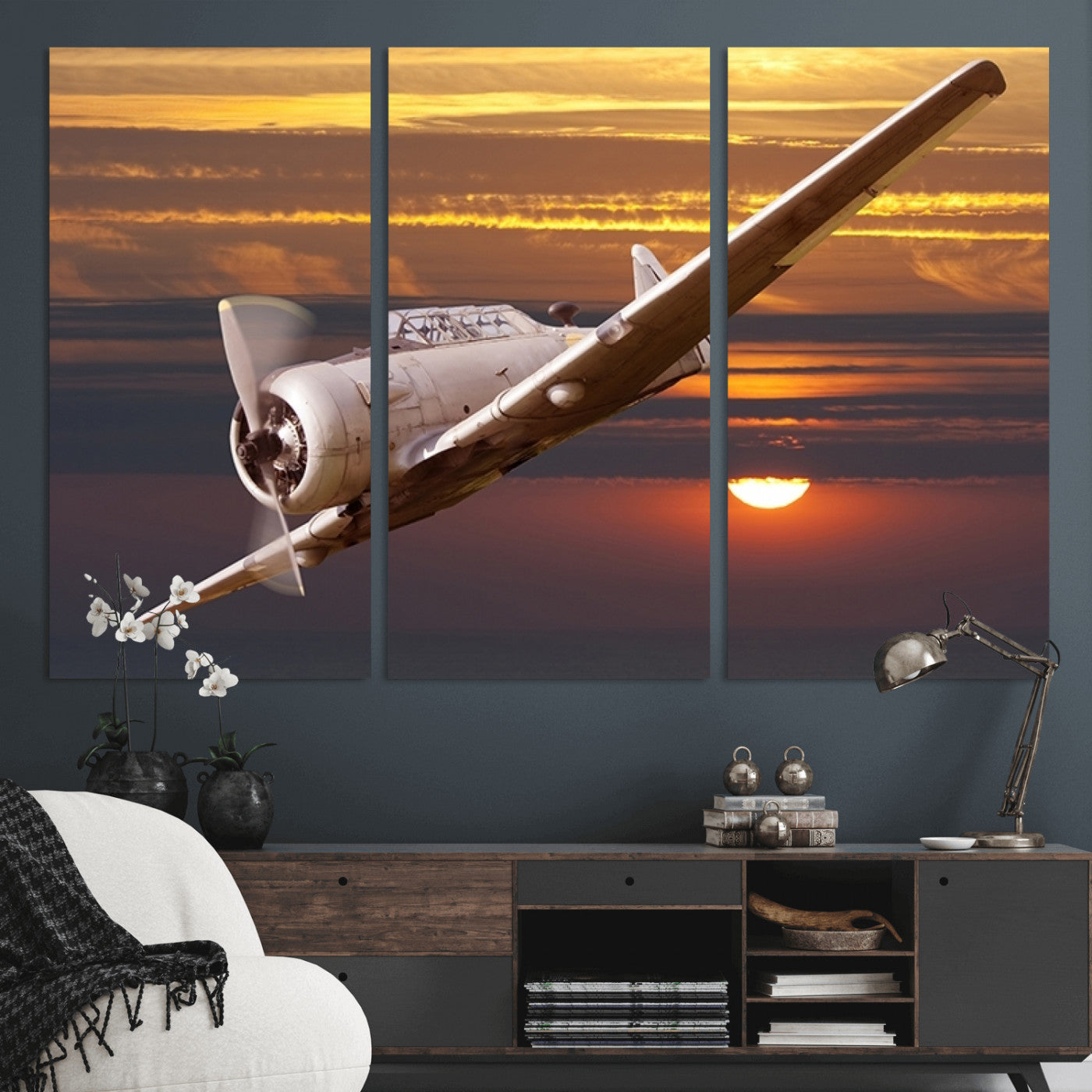 -Old War Plane Wall Art Canvas Print