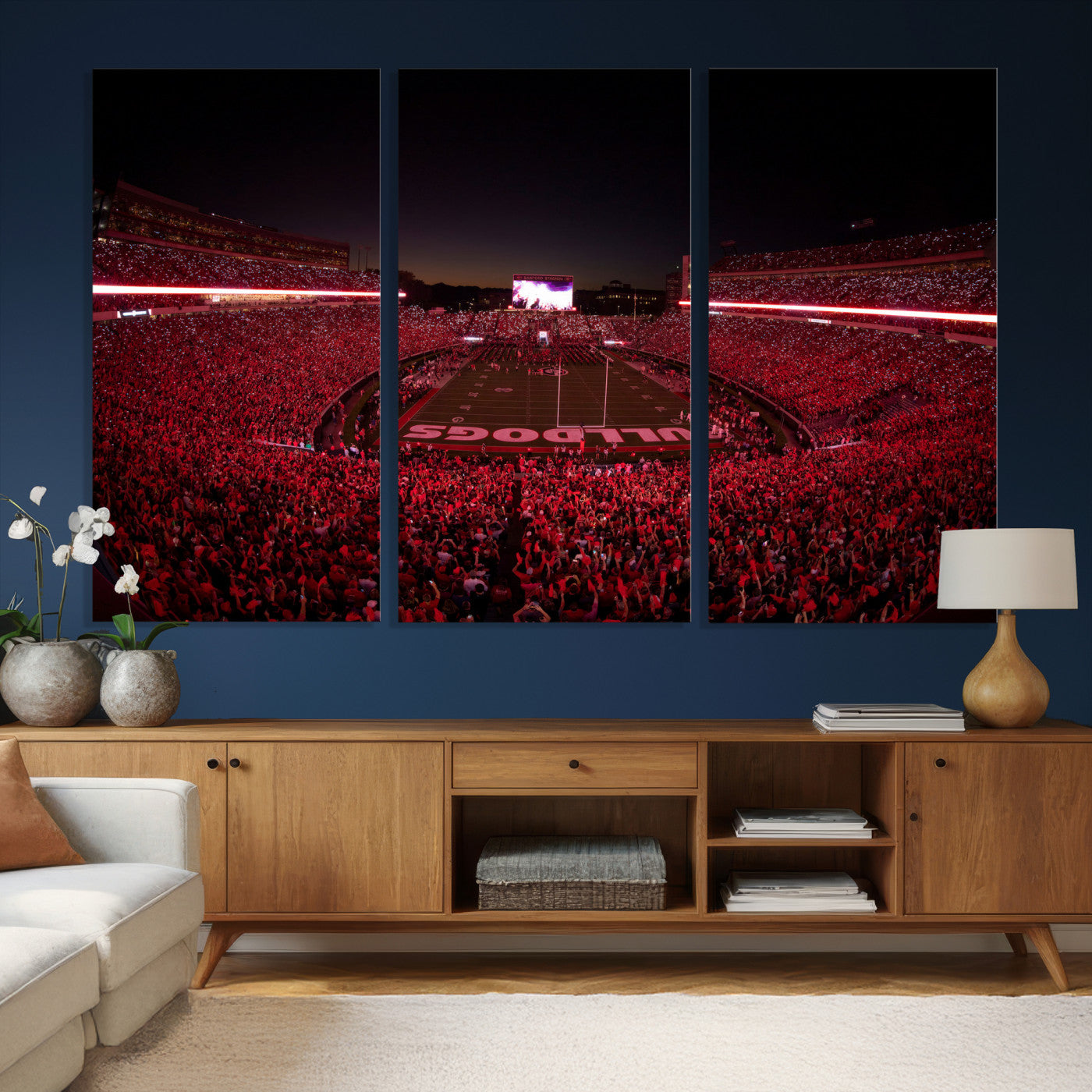 76277124-MGV-CV-36X24 - Sanford Stadium Wall Art Canvas Print – Georgia Bulldogs Football Artwork Print for Home, Office, and Sports Room Decor