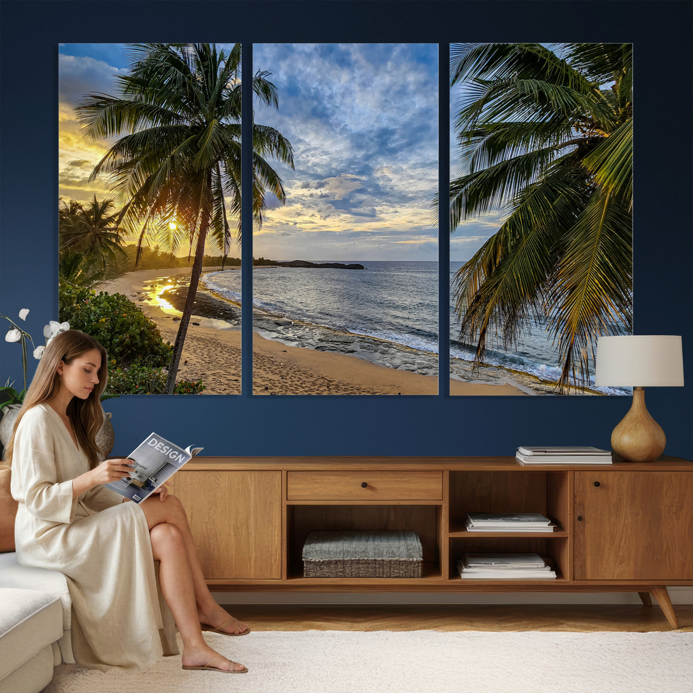 83399063-MGV-CV-36X24 - Puerto Rico Beach Paradise Wall Art – Tropical Coastal Print