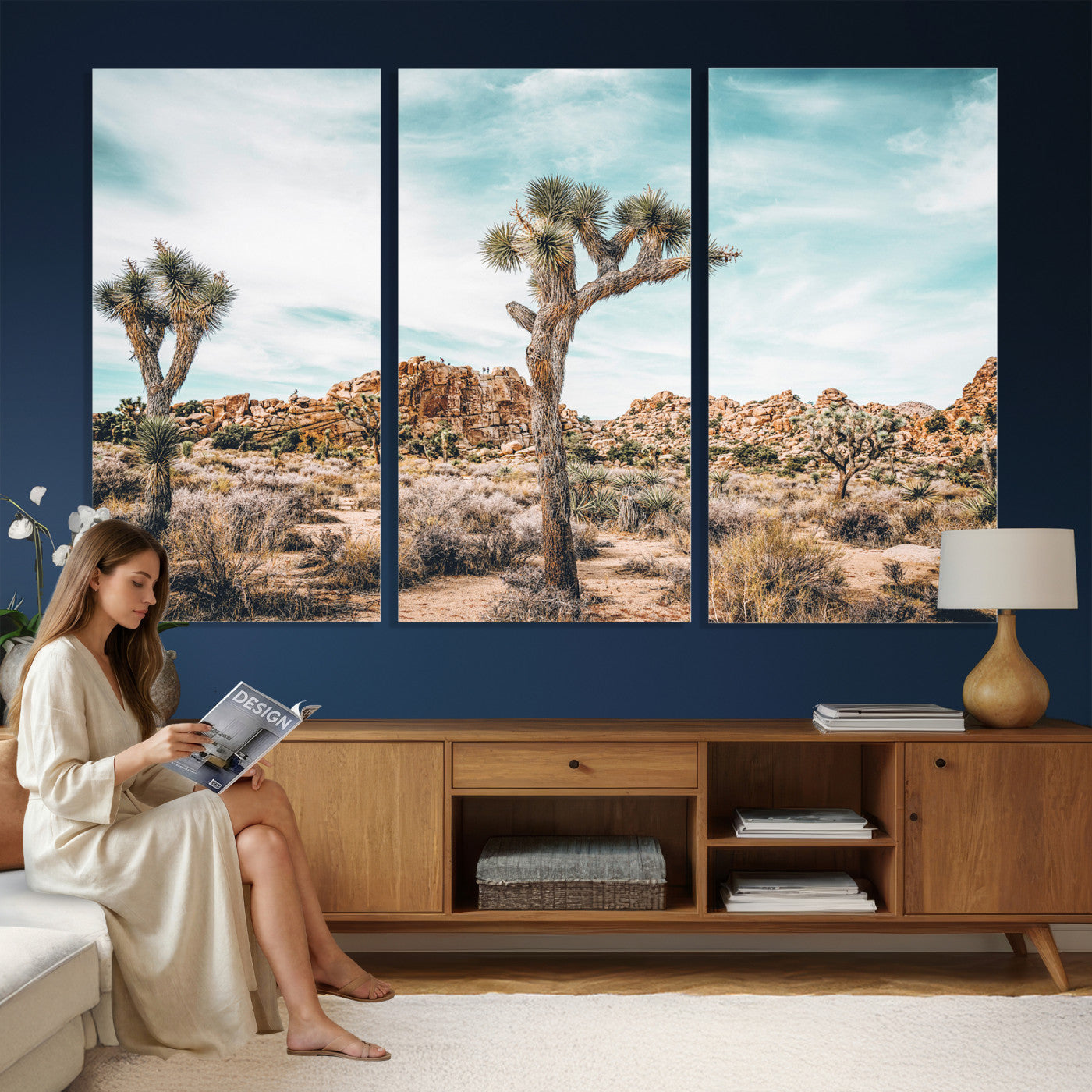 41451127-MGV-CV-36X24 - Joshua Tree National Park Canvas Wall Art Print, Desert Landscape Photography, Southwest Nature Decor - Ready to Hang