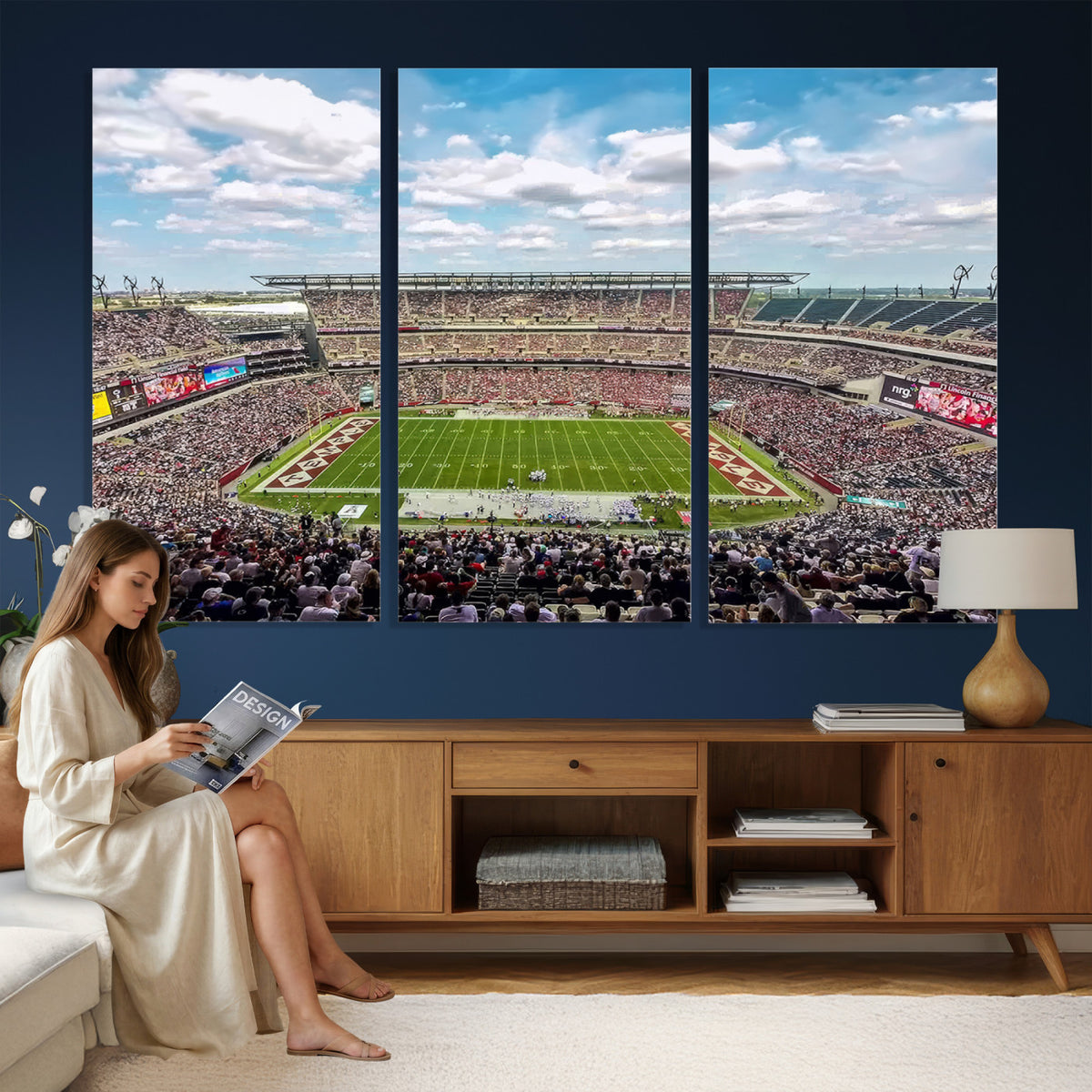 29243-PAN-FL-20X10 - The Temple University Owls Athletics Team Print - Philadelphia Lincoln Financial Field Stadium Wall