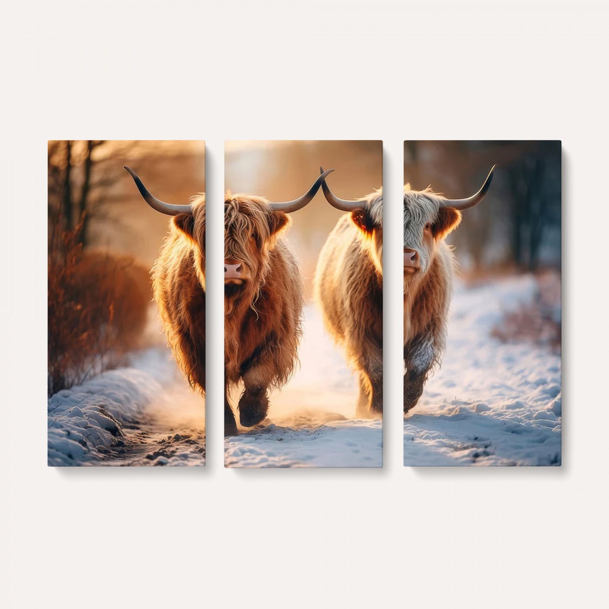94810-_Poster-30x20 - Scottish Highland Cow Horn Farm Wall Art Canvas Print