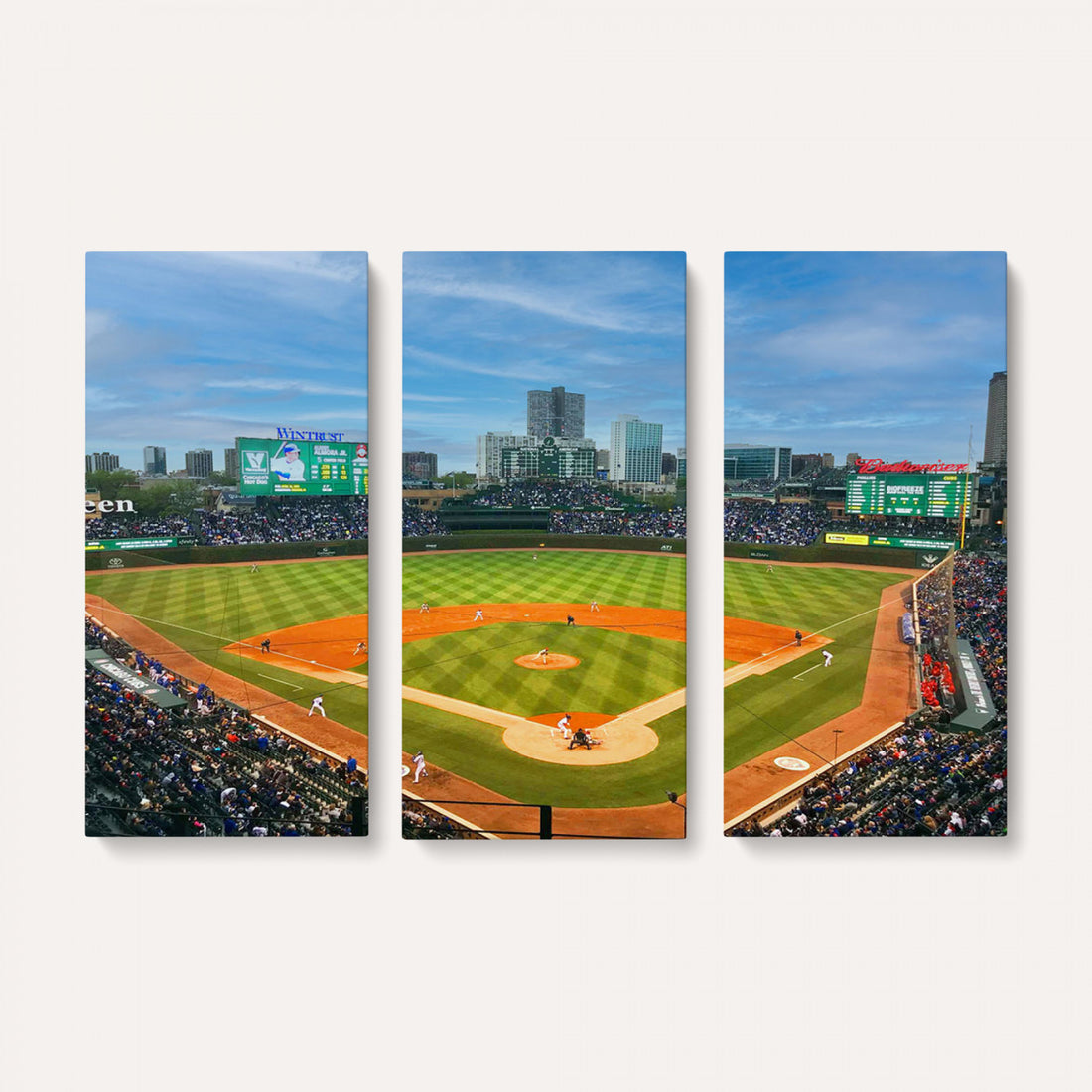 Wrigley Field Chicago Cubs Panoramic Canvas Print