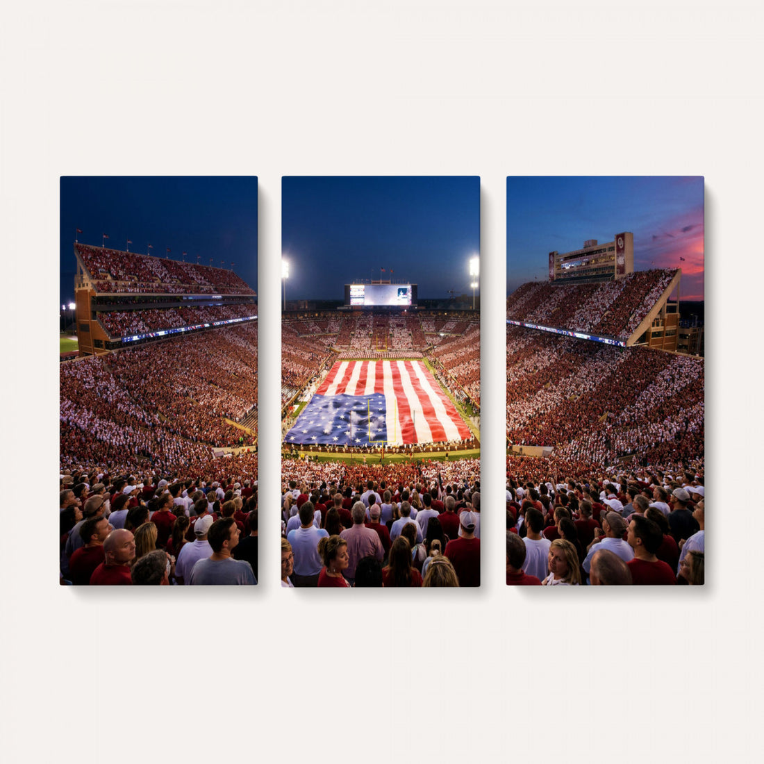 Oklahoma Memorial Stadium Wall Art Canvas Print, Oklahoma, Framed and Ready to Hang