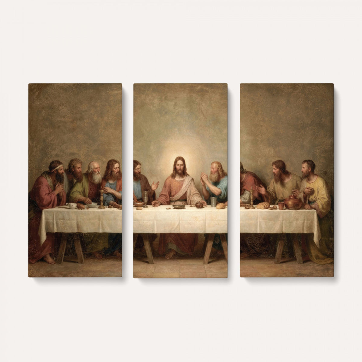 50761248-MGV-CV-36X24 - The Last Supper of Jesus Christ Wall Art Canvas Print - Classical Christian Faith Home Decor
