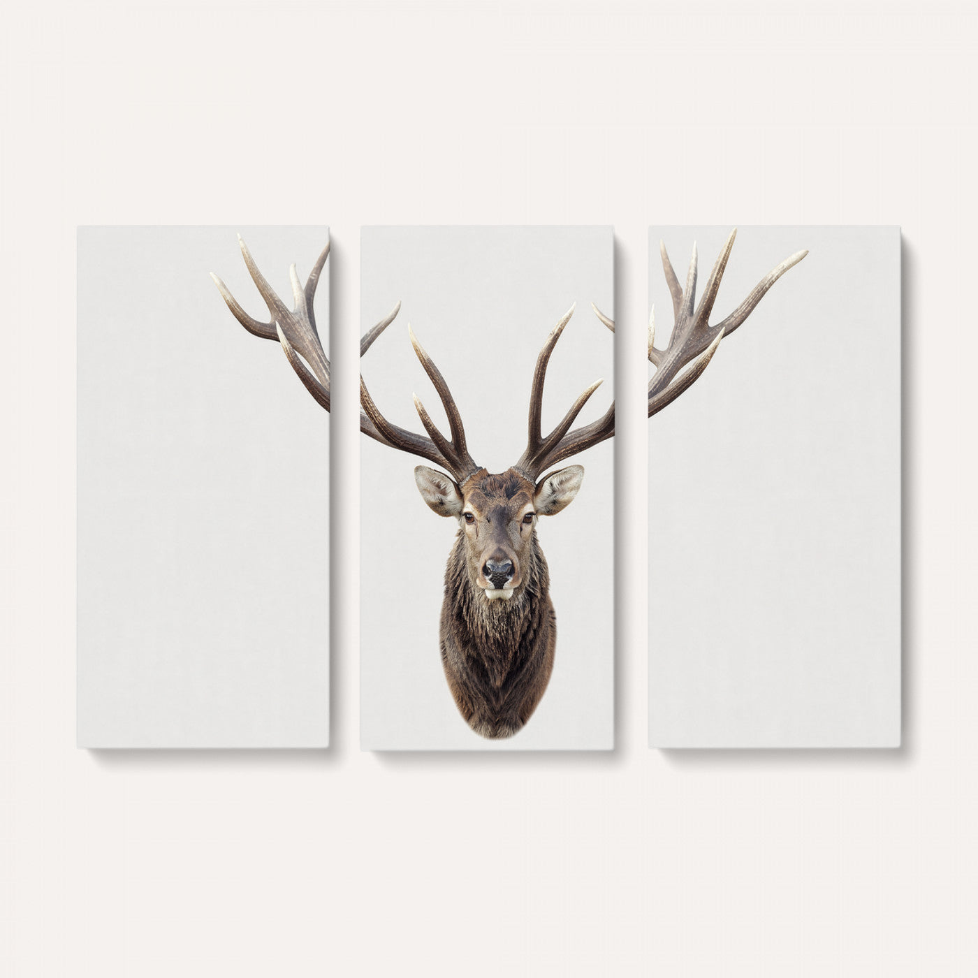 840173GY-MGV-CV-36X24 - Majestic Red Deer Canvas Wall Art – Stag Antlers Horns Print, Wildlife Hunting Poster, Rustic Cabin Lodge Decor