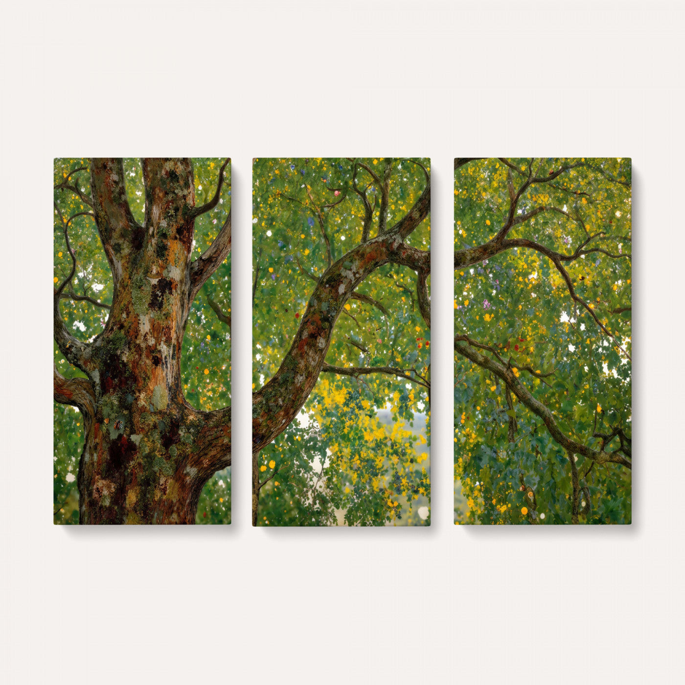 23663535-MGV-CV-36X24 - Vintage Summer Forest Green Tree Wall Art Canvas Print, Lush Leaves Impressionist Painting Print