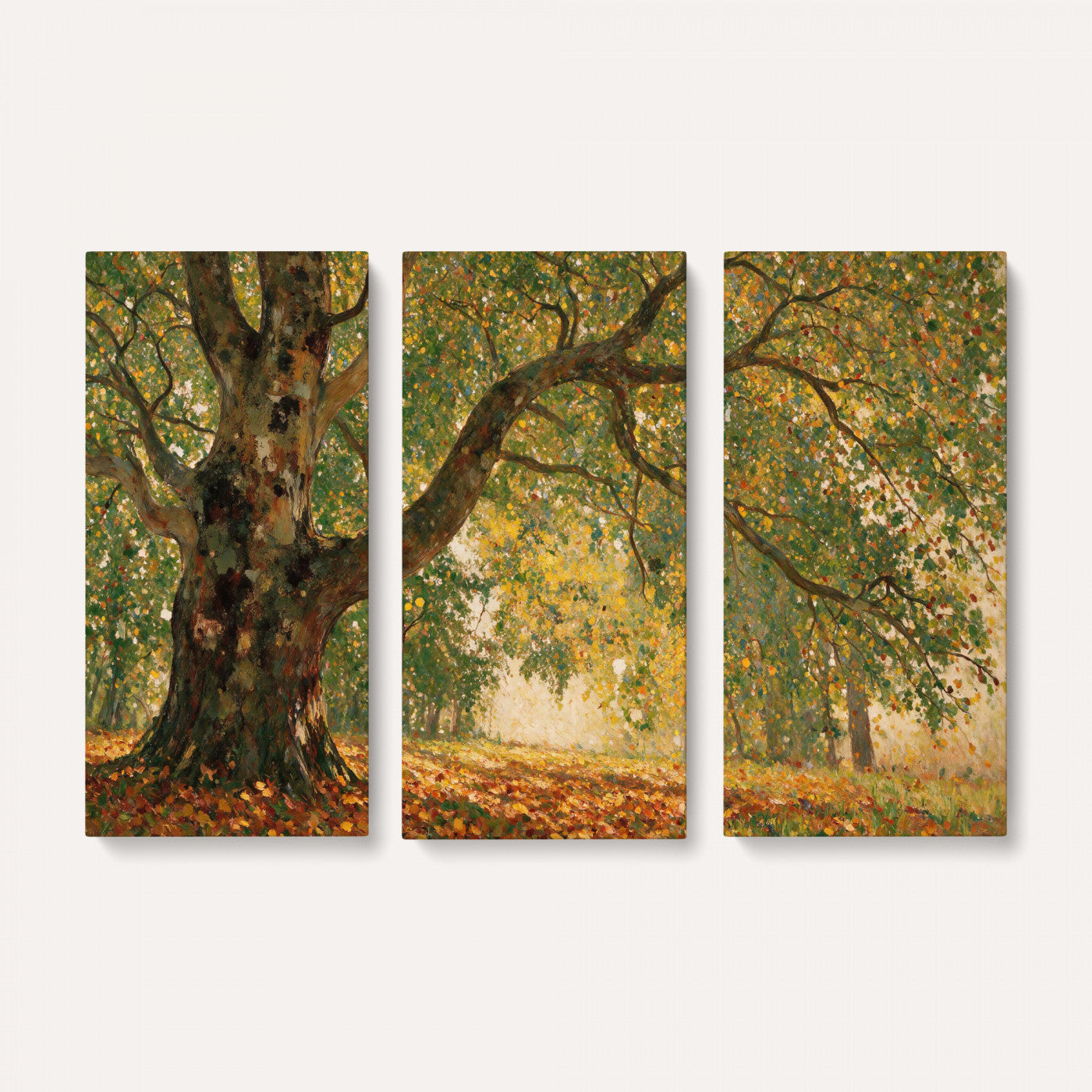 52555601-MGV-CV-36X24 - Claude Monet Style The Bodmer Oak Fontainebleau Forest Wall Art Canvas Print, Autumn Landscape Painting Print