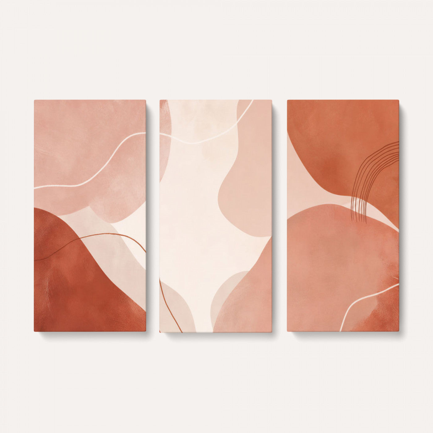 17685421-MGV-CV-36X24 - Abstract Boho Terracotta Wall Art Canvas Print, Mid Century Minimalist Painting Print