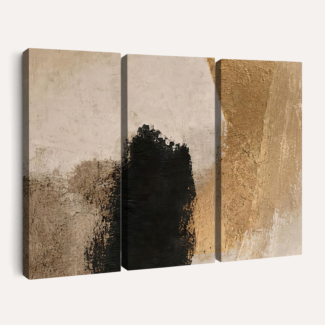 Mid Century Modern Geometric Canvas Wall Art, Abstract Triptych Print