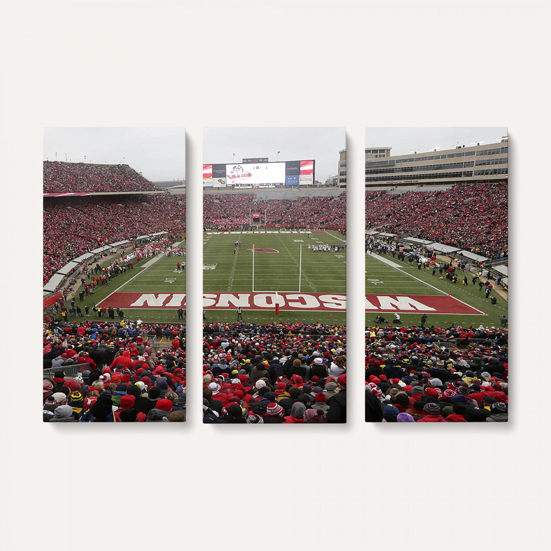 Wisconsin Badgers Team Print Canvas, Madison Camp Randall Stadium Wall Art