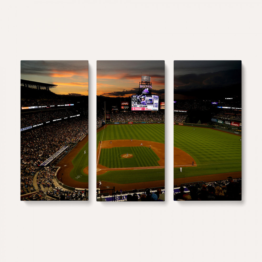 Colorado Rockies Coors Field Wall Art Canvas Print, MLB Baseball Stadium, Framed and Ready to Hang