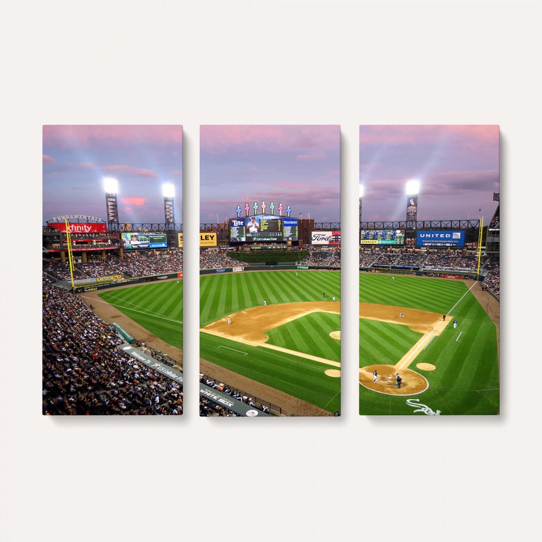 Chicago White Sox Baseball Team Print Canvas, Guaranteed Rate Field Stadium Wall Art