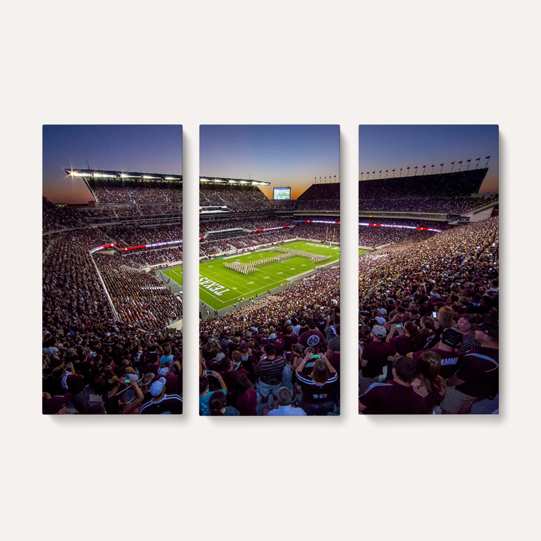 Texas A&M University Aggies Football Team Print, College Station Kyle Field, Framed and Ready to Hang