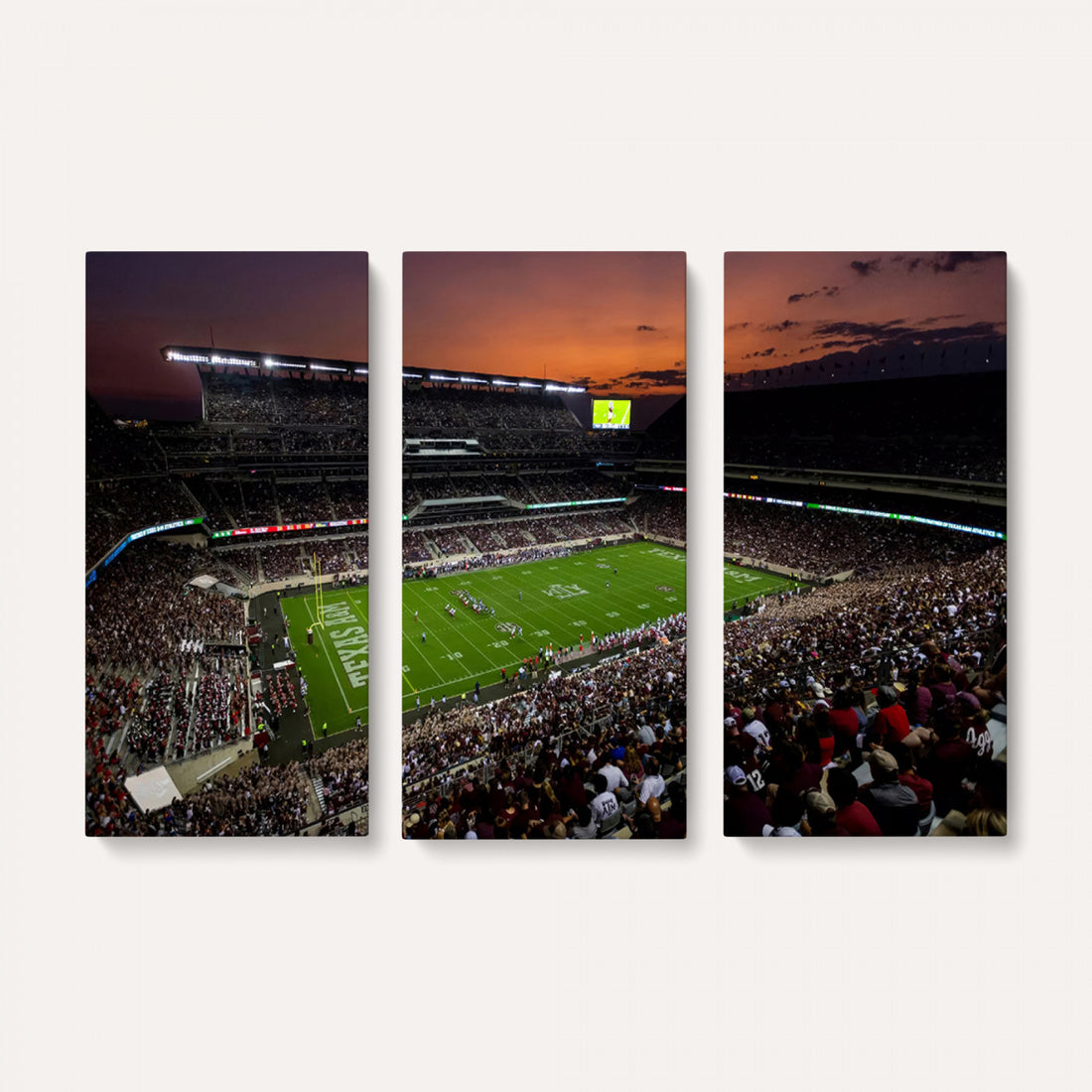 Texas A&M University Aggies Football Team Print, College Station Kyle Field Stadium Wall Art