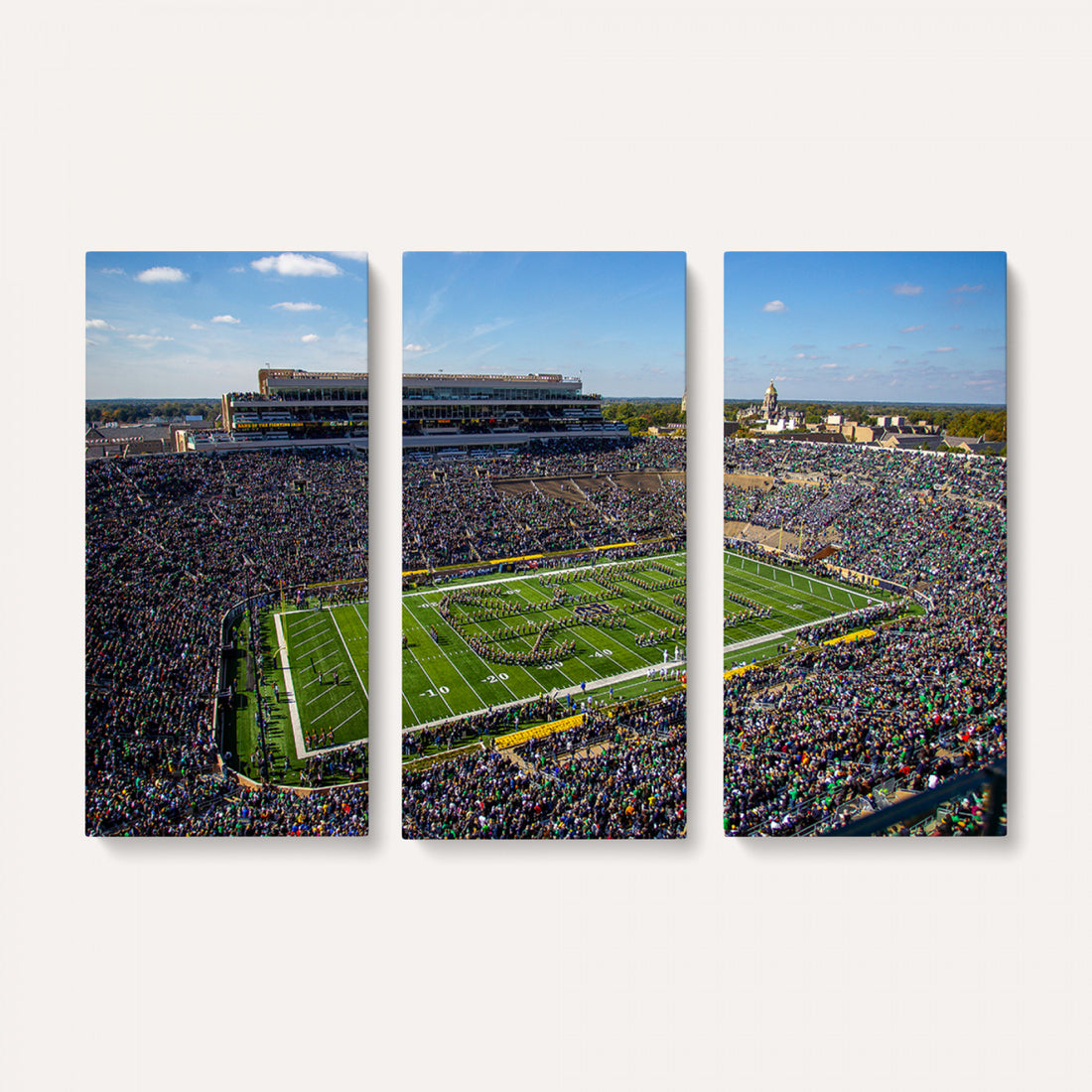 Notre Dame Fighting Irish Football Team Print, Notre Dame Stadium Wall Art
