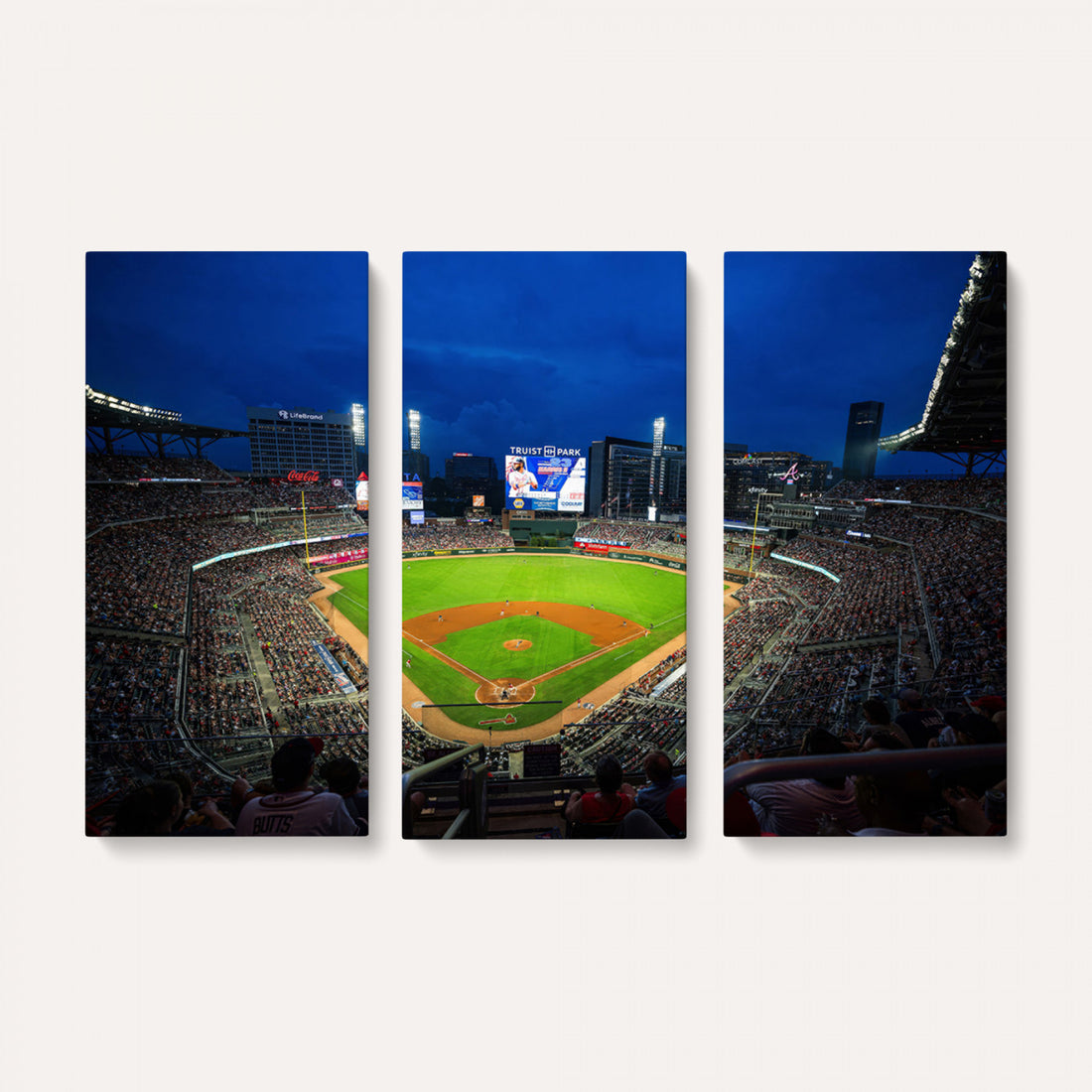 Truist Park Night Game Canvas Art, Atlanta Braves Stadium