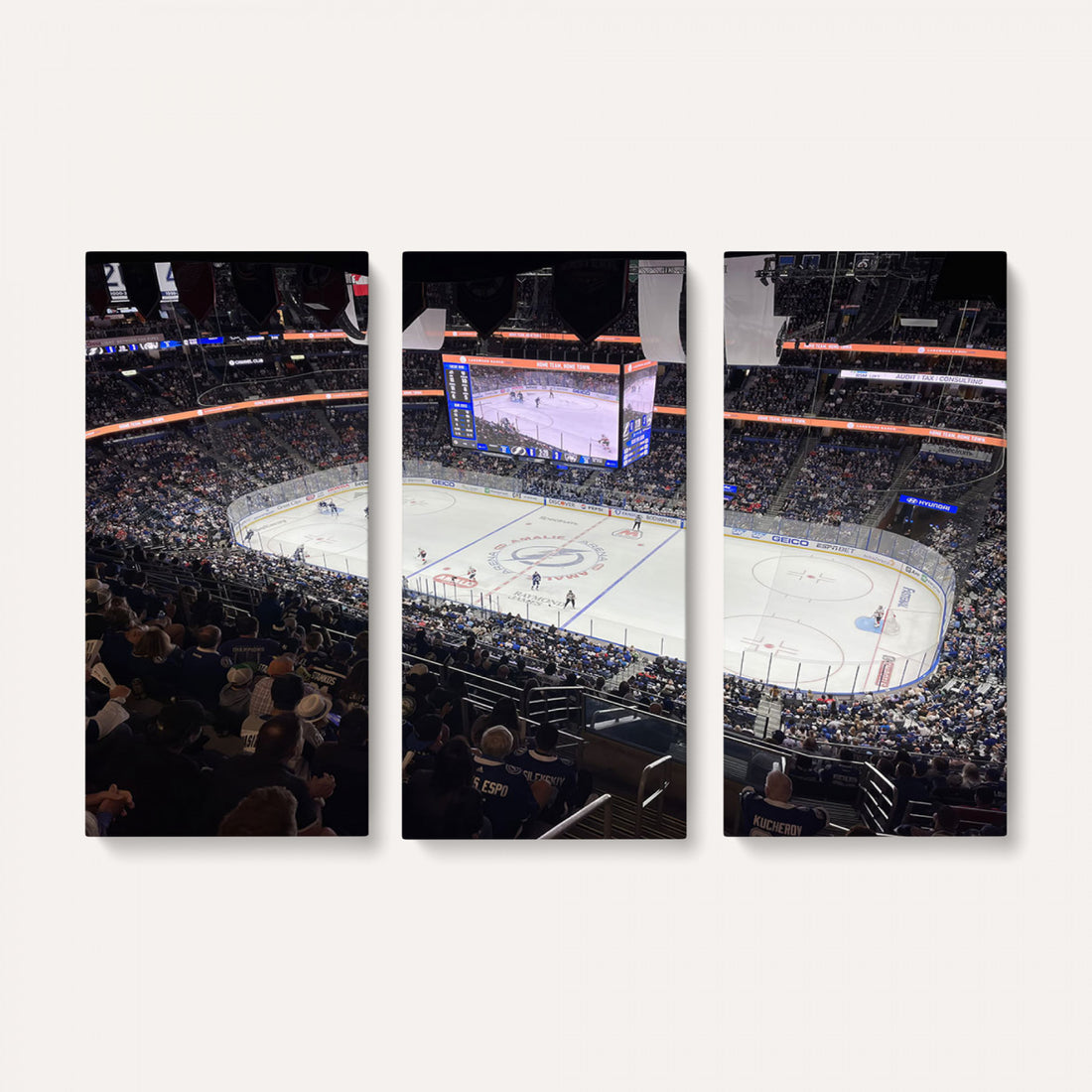 Amalie Arena Florida Wall Art Canvas Print, NHL Hockey, Framed and Ready to Hang
