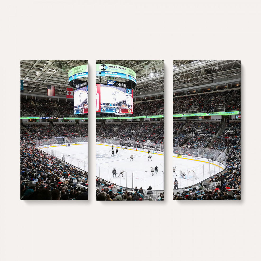 Sharks Arena Blackhawks Sharks Ice Hockey Stadium Wall Art