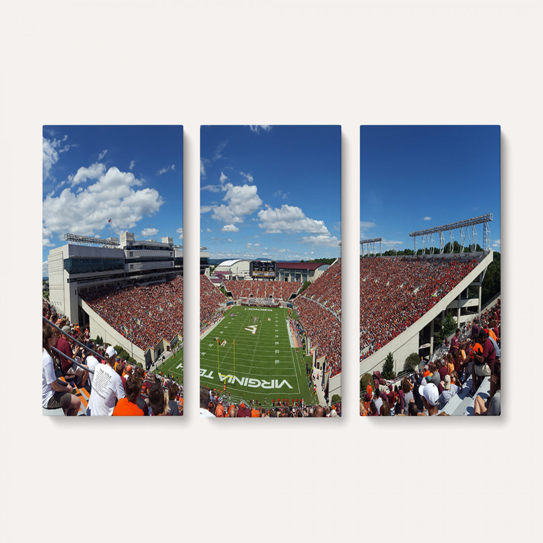 Virginia Tech Hokies Football Team Print, Blacksburg Lane Stadium, Framed and Ready to Hang