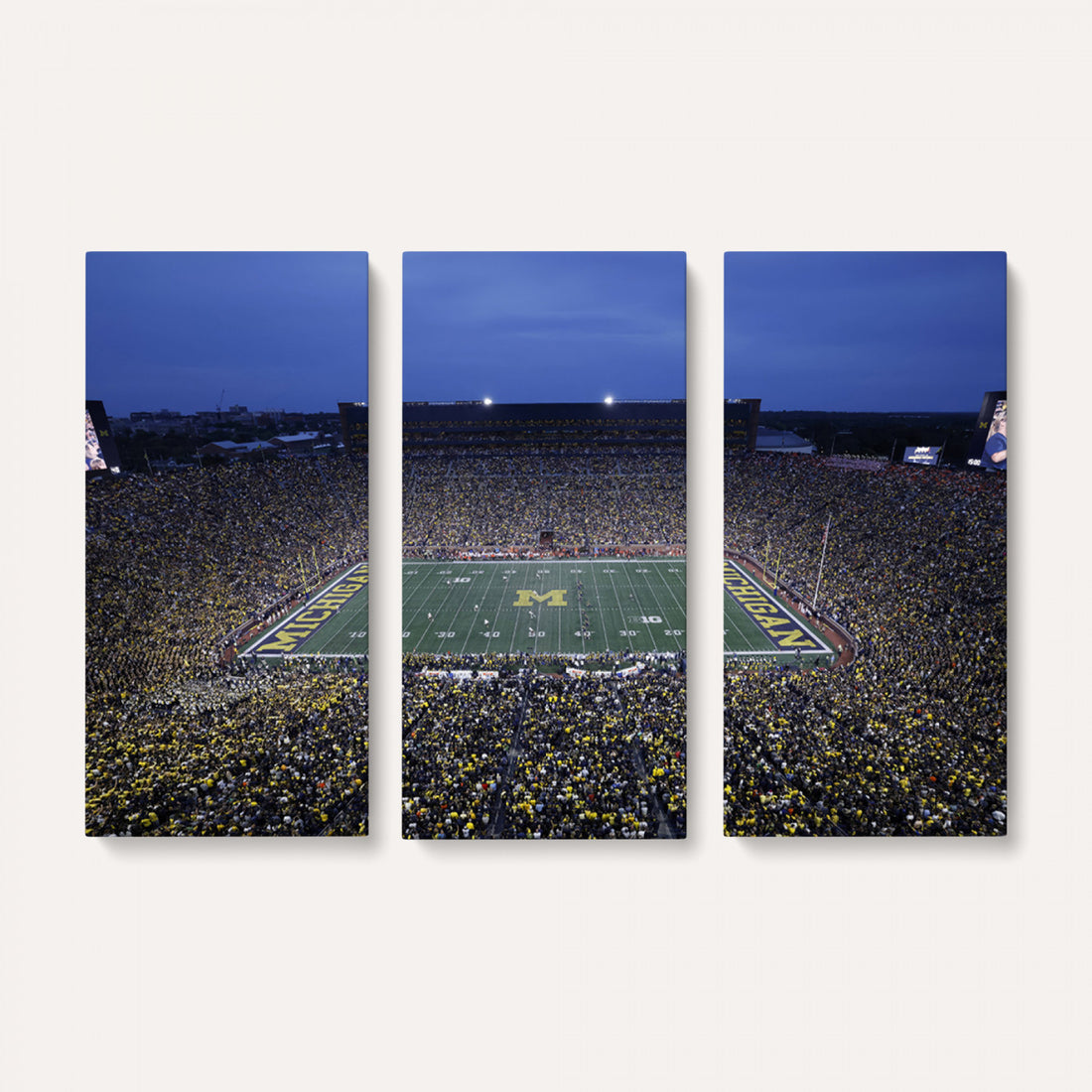 University of Michigan Wolverines Football Team Print, Ann Arbor, Home Bar Wall Decor