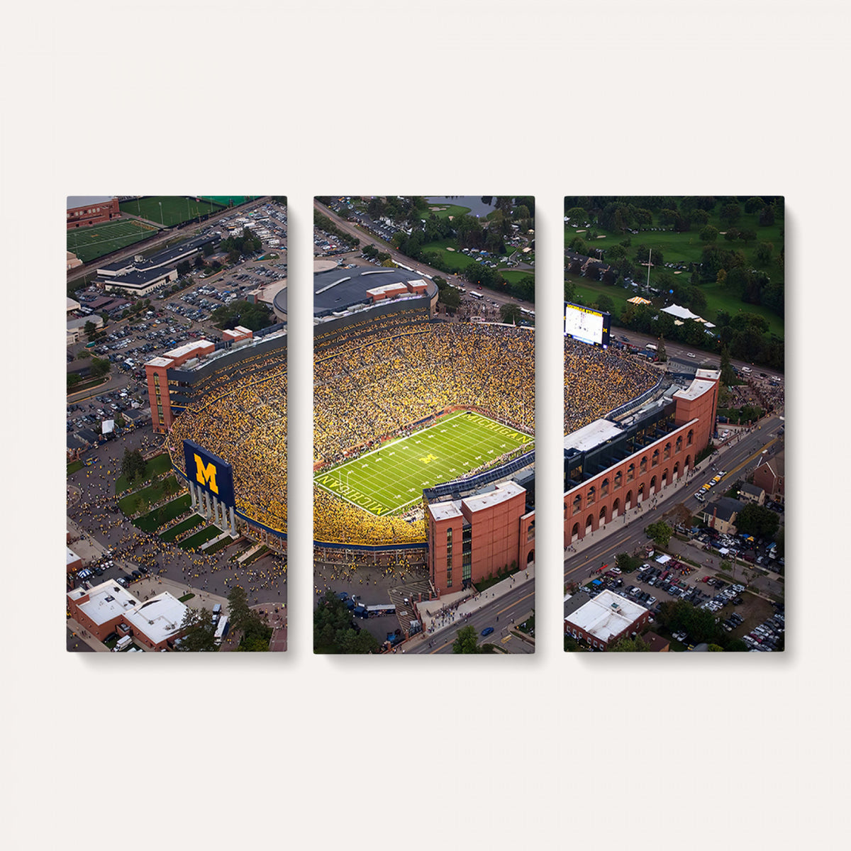 95248-PAN-FL-20X10 - University of Michigan Wolverines Football Team Print - Ann Arbor Michigan Stadium Wall Art Canvas