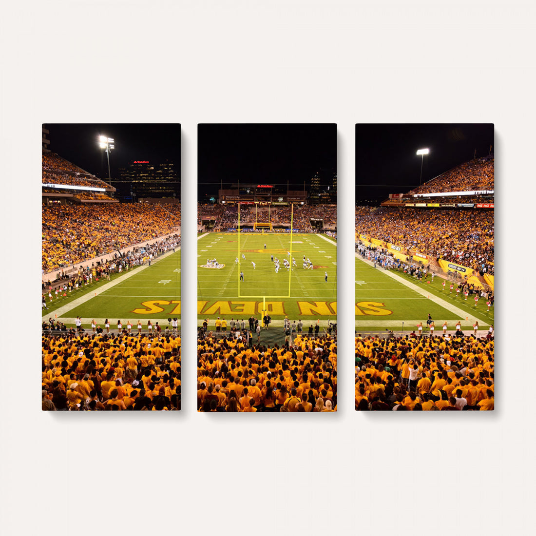 ASU Sun Devils Football Team Print, Tempe Mountain America Stadium, Framed and Ready to Hang