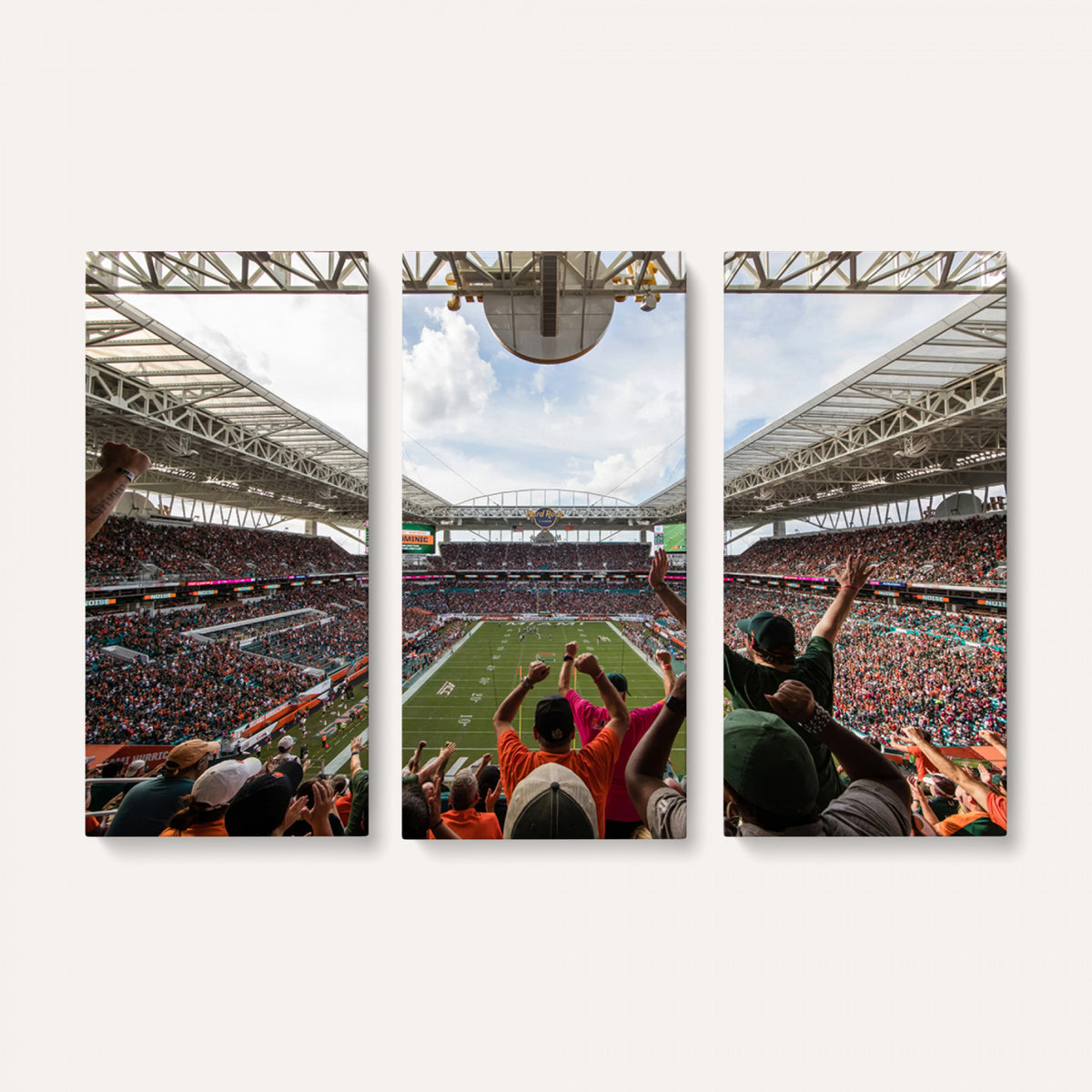 66239-PAN-FL-20X10 - Miami Hurricanes Football Team Wall Art Print - Miami Hard Rock Stadium Wall Art Canvas Print