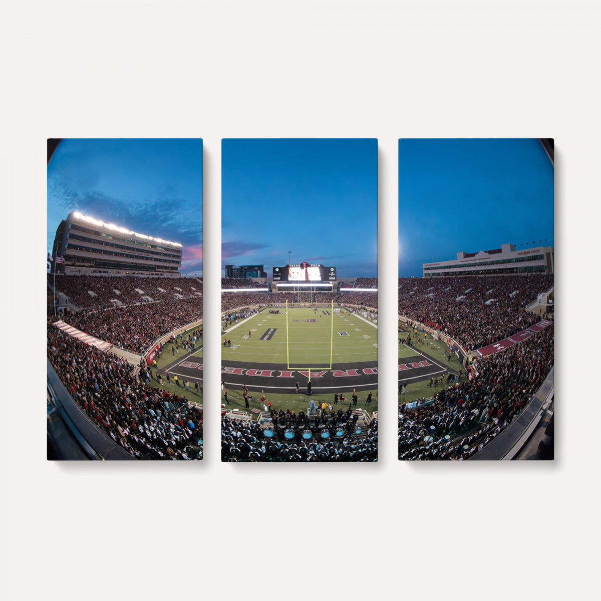 60763-PAN-FL-20X10 - Texas Tech Red Raiders Canvas, Framed Football Team Print - Lubbock Jones AT&T Stadium Wall Art