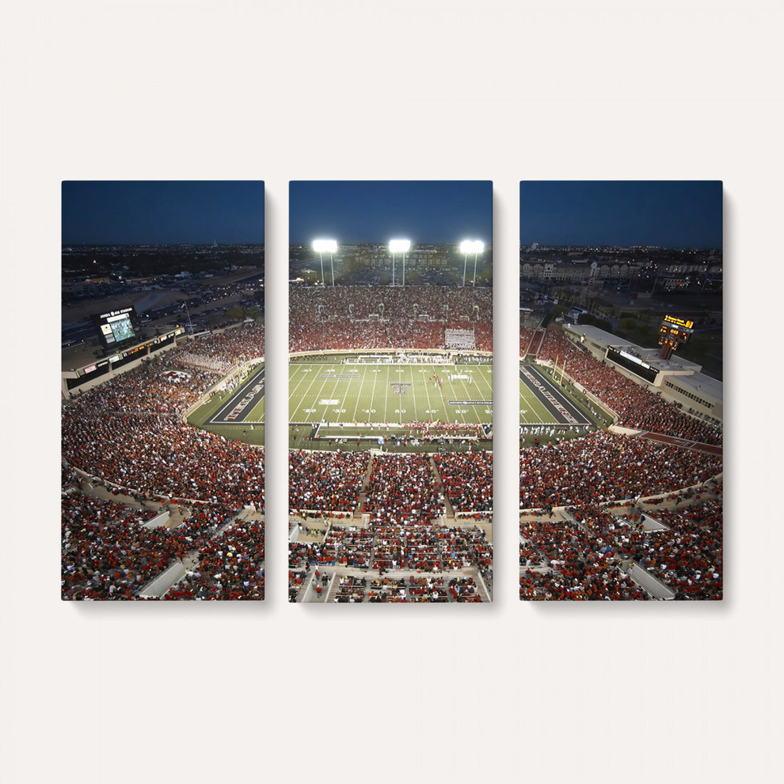 Texas Tech Red Raiders Football Team Print, Lubbock Jones AT&T Stadium, Framed and Ready to Hang