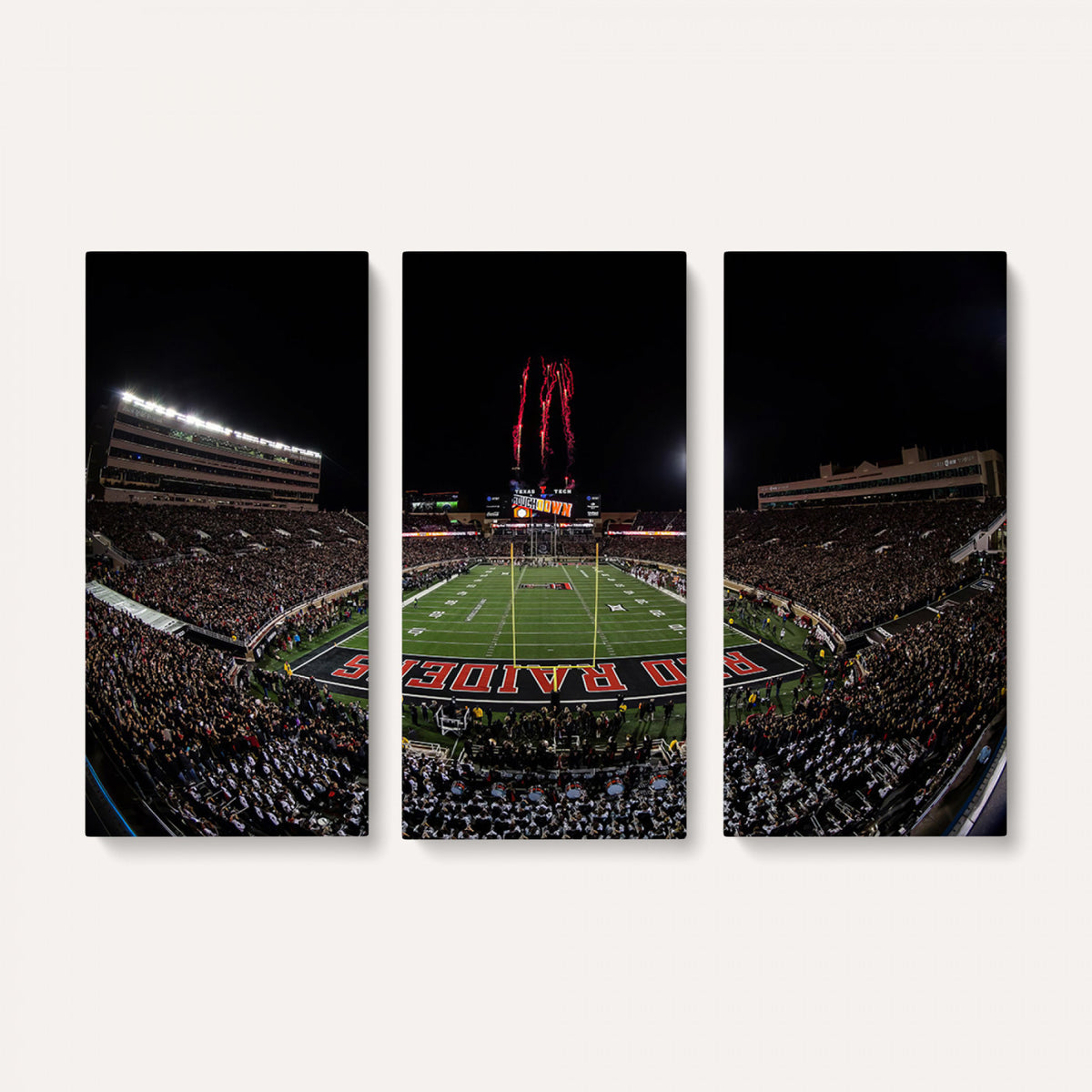 83122-PAN-FL-20X10 - Framed Texas Tech Red Raiders Stadium Canvas, Texas Tech Red Raiders Football Team Print - Lubbock