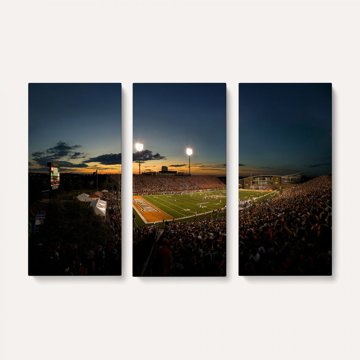 15980-PAN-FL-20X10 - Ball State Cardinals Football Team Print - Muncie Scheumann Stadium Wall Art Canvas Print