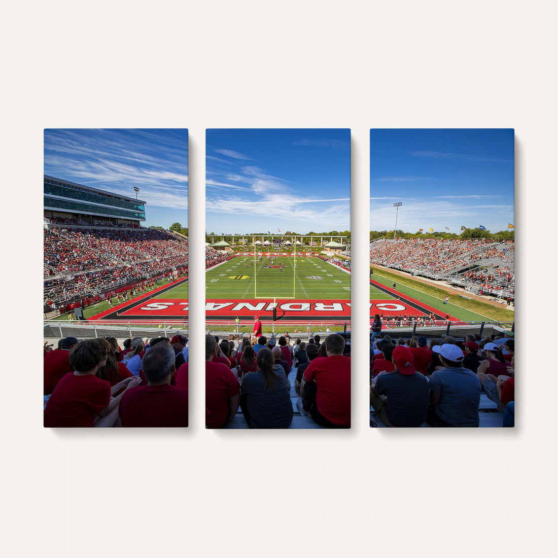 Ball State Cardinals Football Team Print, Muncie Scheumann Stadium