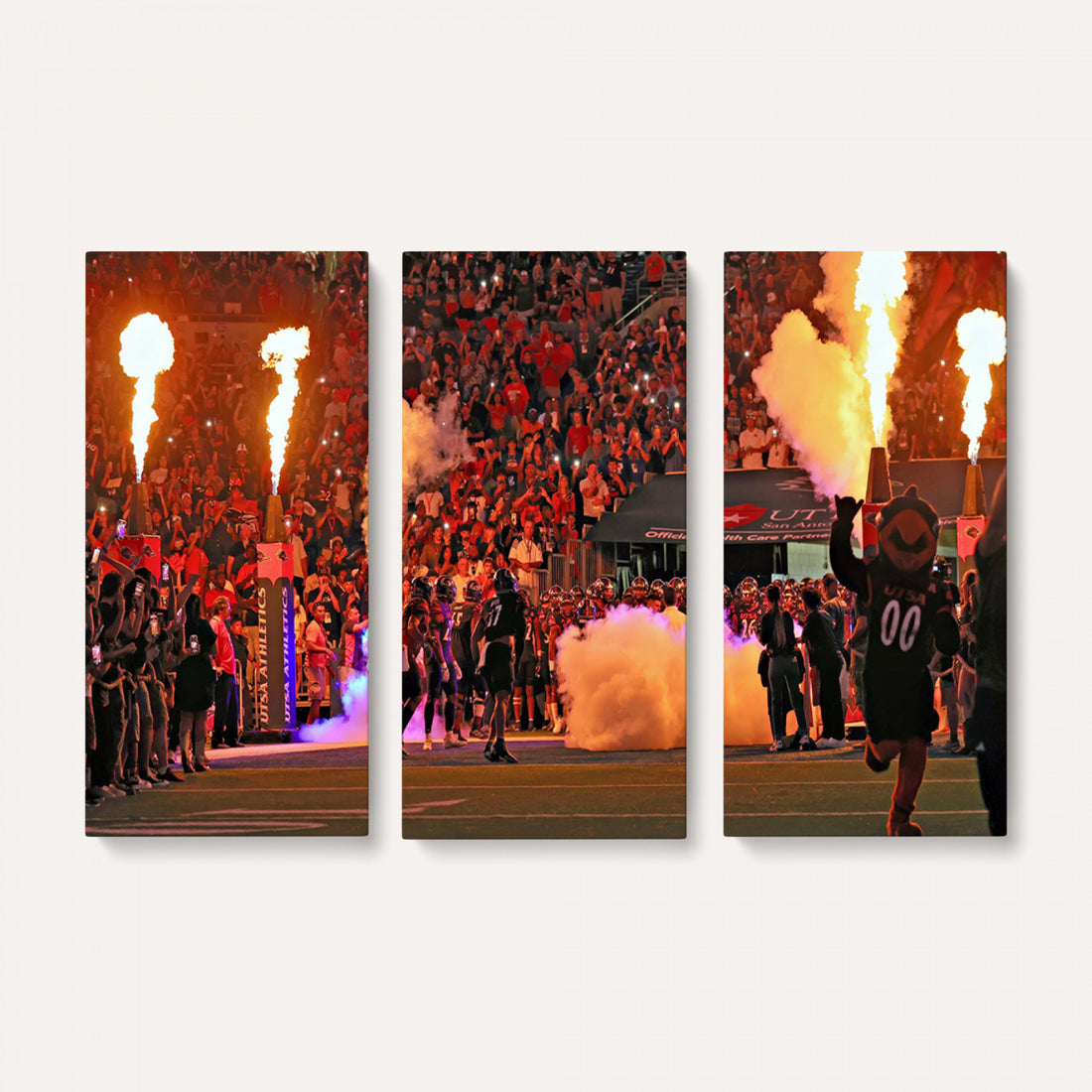 The University of Texas at San Antonio Roadrunners Football Team Print, Extra Large Game Room Wall Decor