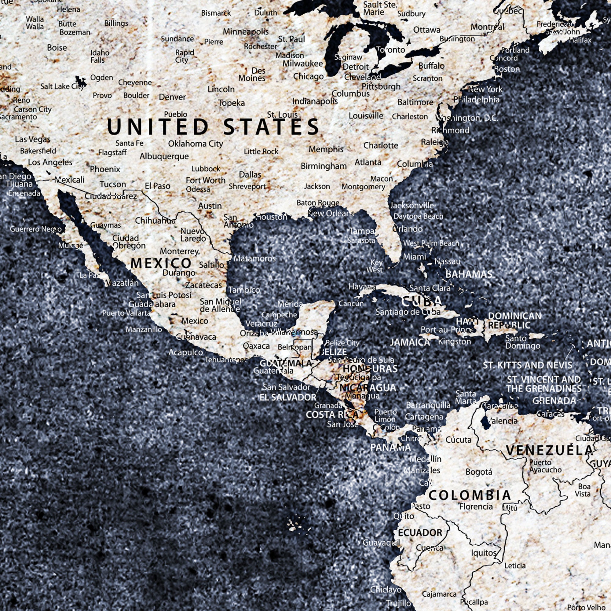 78489746-MGV-CV-36X24-Custom Push Pin World Map Wall Canvas Print – Personalized Travel Map with Pins – Framed Large Canvas for Home Office Decor