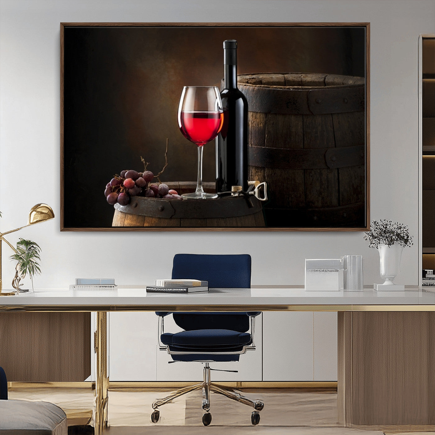 83702-MGV-FC-36X24_Walnut-Red Wine and Bottle Canvas Print