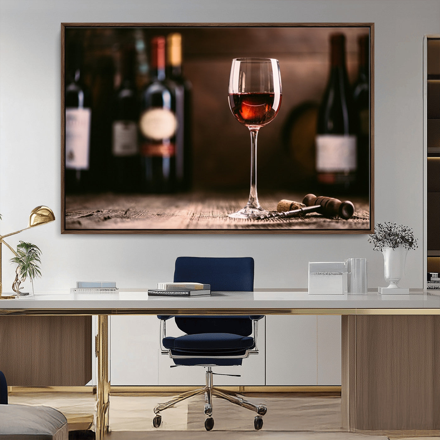 -Red Wine and Bottle Canvas Print