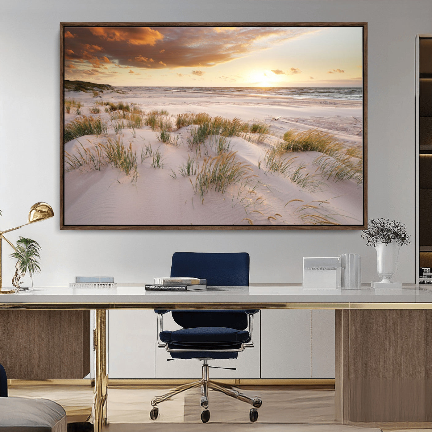 61246-MGV-CV-36X24-Flight Over Coastal Beach Landscape, Flight Over Coastal Beach Print Canvas Wall Art