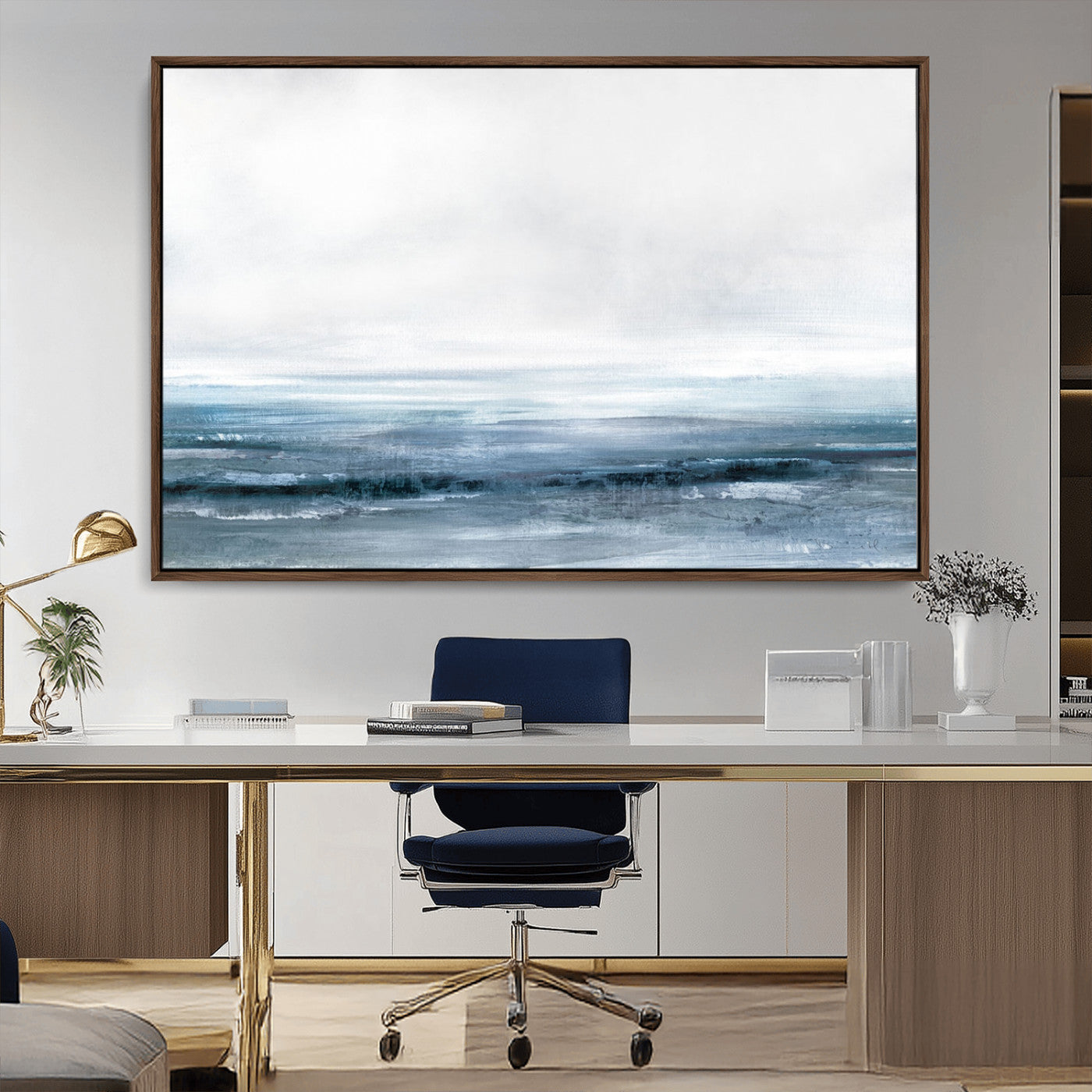 65702-MGV-CV-36X24-Blue Ocean Abstract Artwork Wall Art Canvas Print