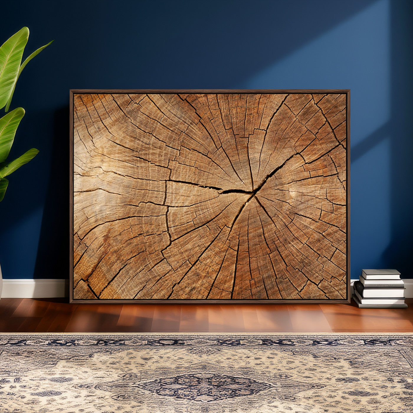 61710-MGV-CV-36X24 - Tree Ring Canvas Art, Rustic Wood Grain Wall Art, Tree Slice Decor for Modern Homes, Giclee