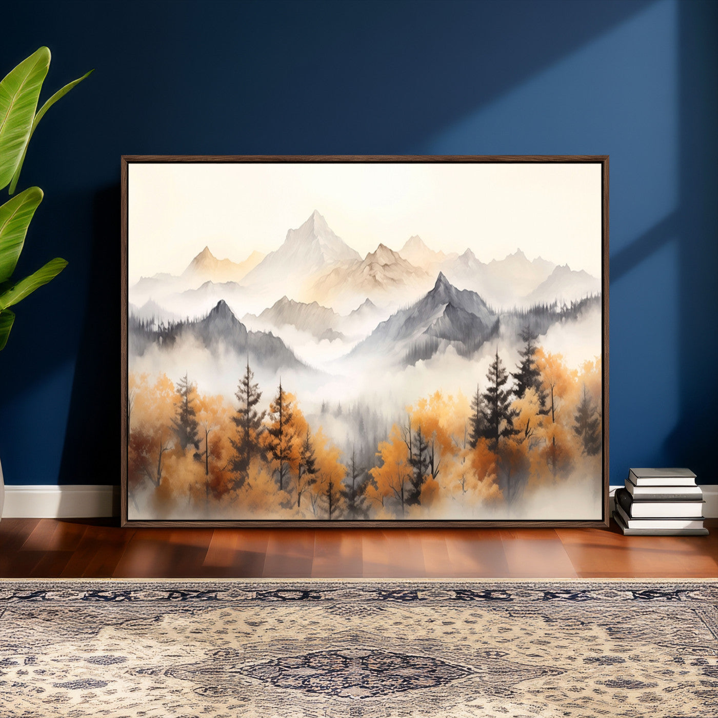 70049-MGV-CV-36X24 - Abstract Mountain Wall Art | Misty Mountain Forest and Mountains Canvas Print for Living Room,