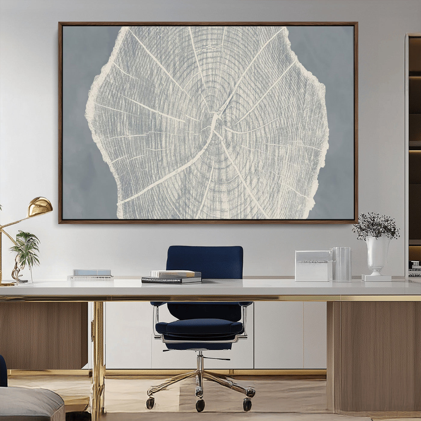 25547-MGV-CV-36X24-Abstract Tree Ring Wall Art Canvas Print – Nature-Inspired, Ready to Hang, Modern Home Decor