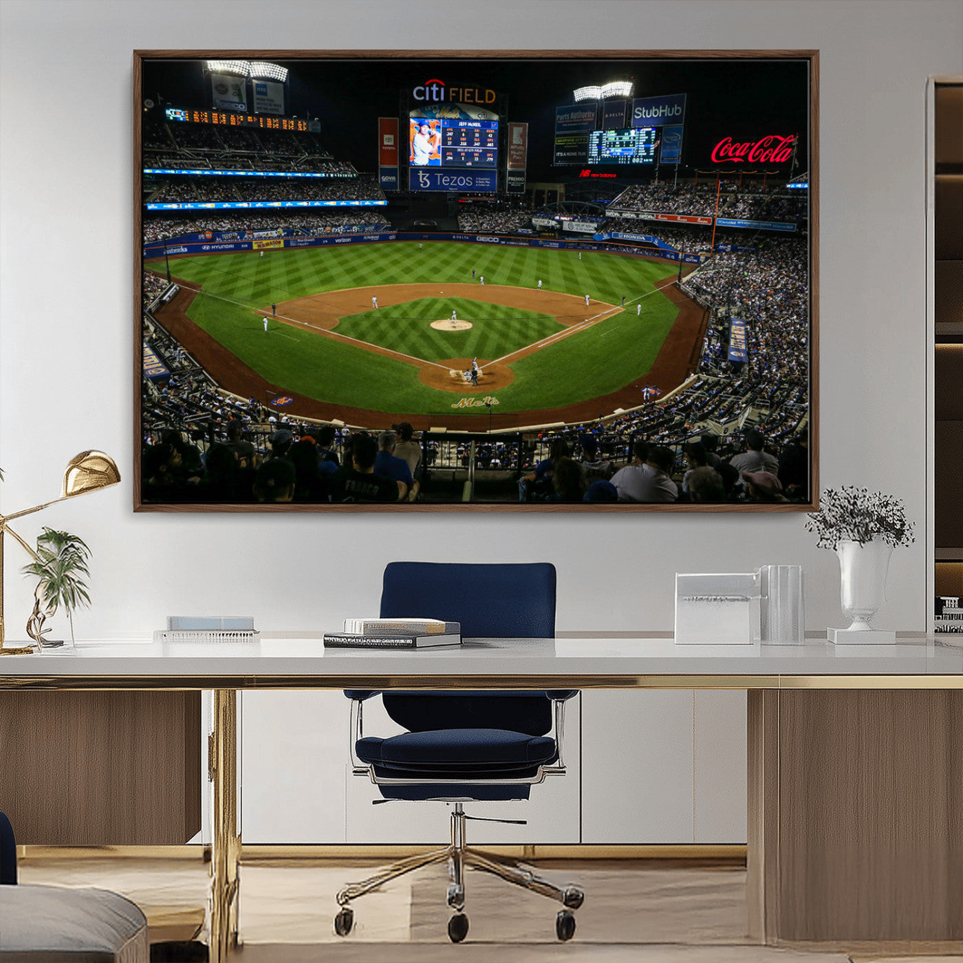 25148-MGV-CV-36X24-Los Angeles Dodgers Baseball Team Print - California Dodger Stadium Wall Art Canvas Print