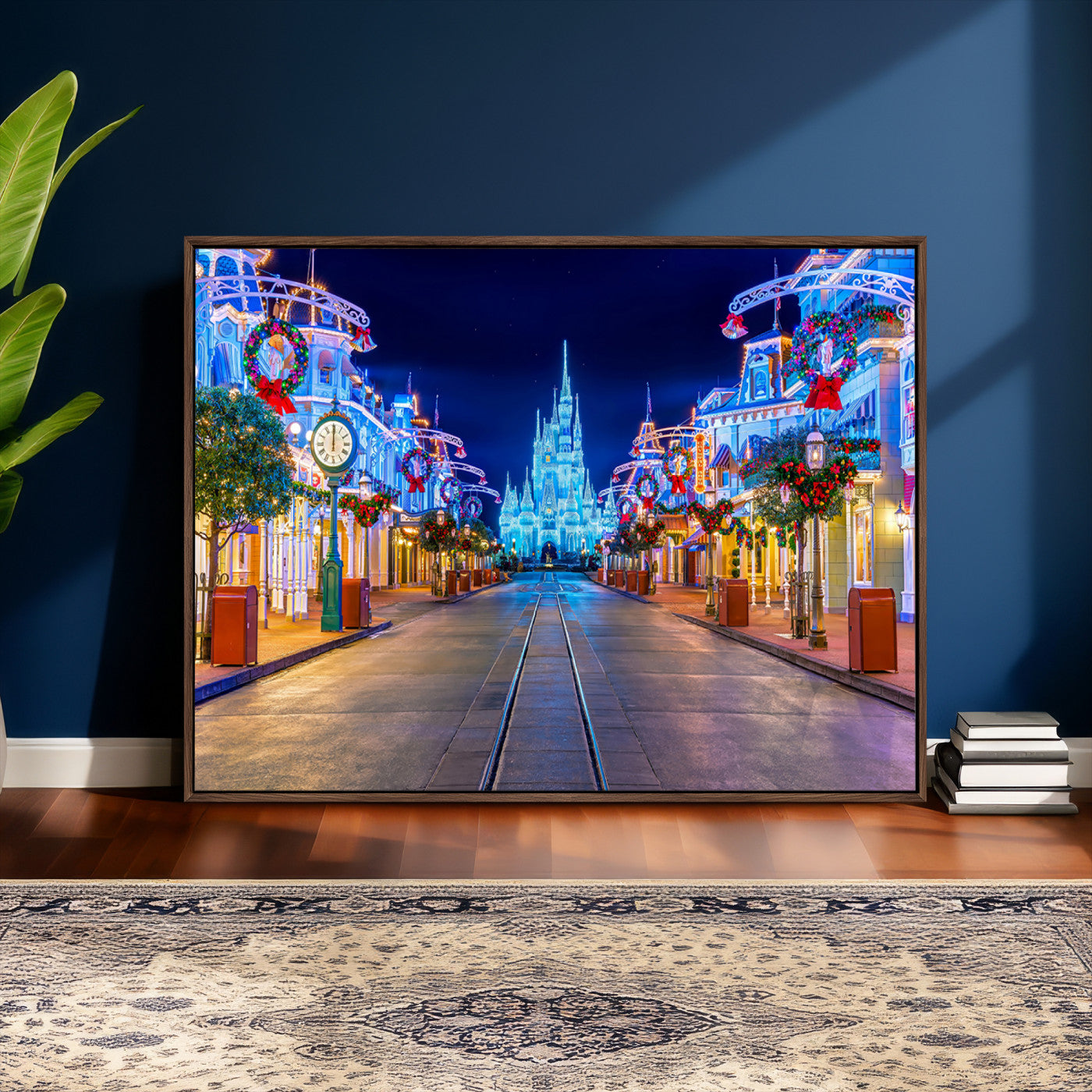 12470-MGV-CV-36X24 - Disney Castle Wall Art – Large Magic Kingdom Canvas Artwork, Fairytale Design, Kids Room Christmas Decor for Home, Office