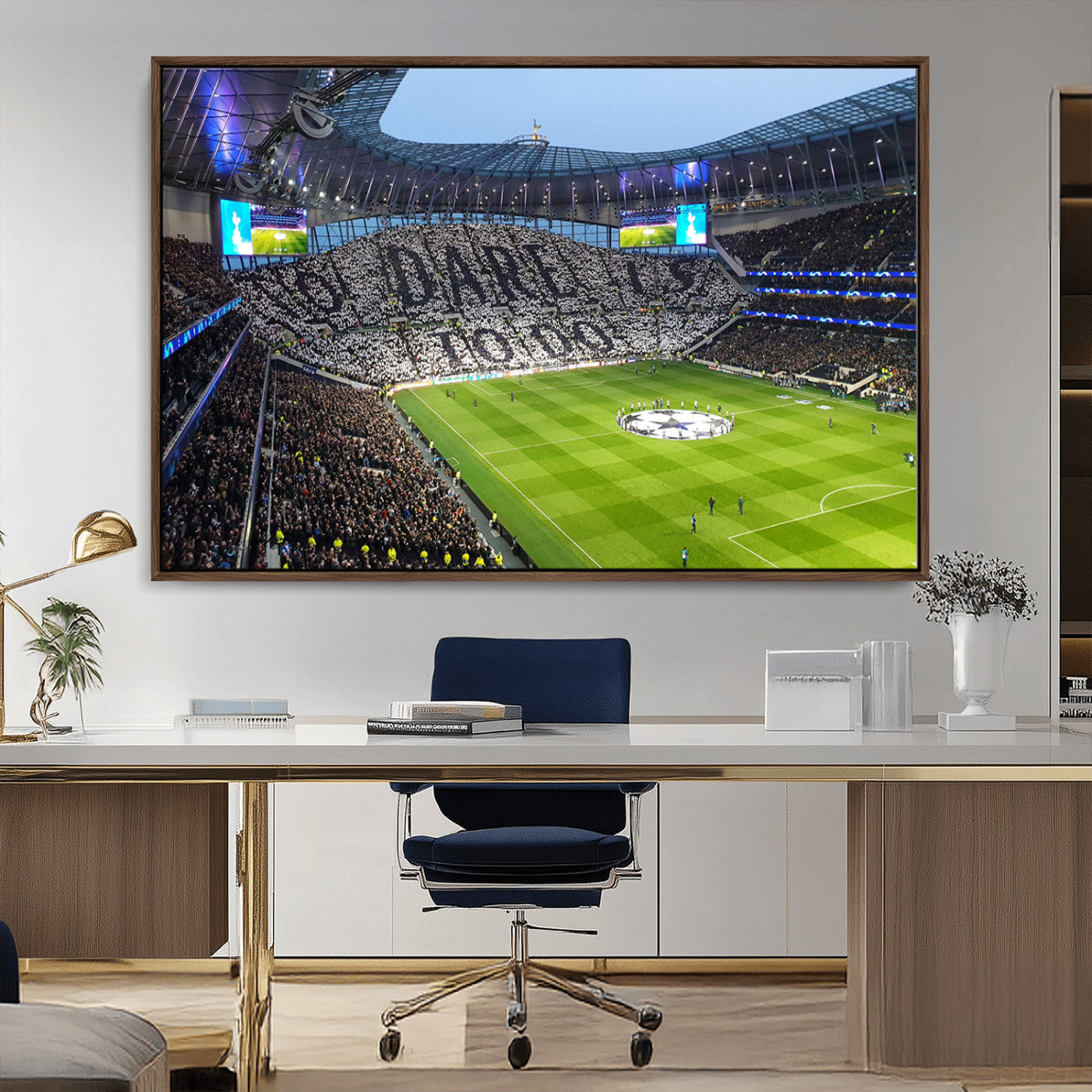 -Tottenham Hotspur Stadium Canvas Print, Match Day Triple Canvas Wall Art - Premier League Football