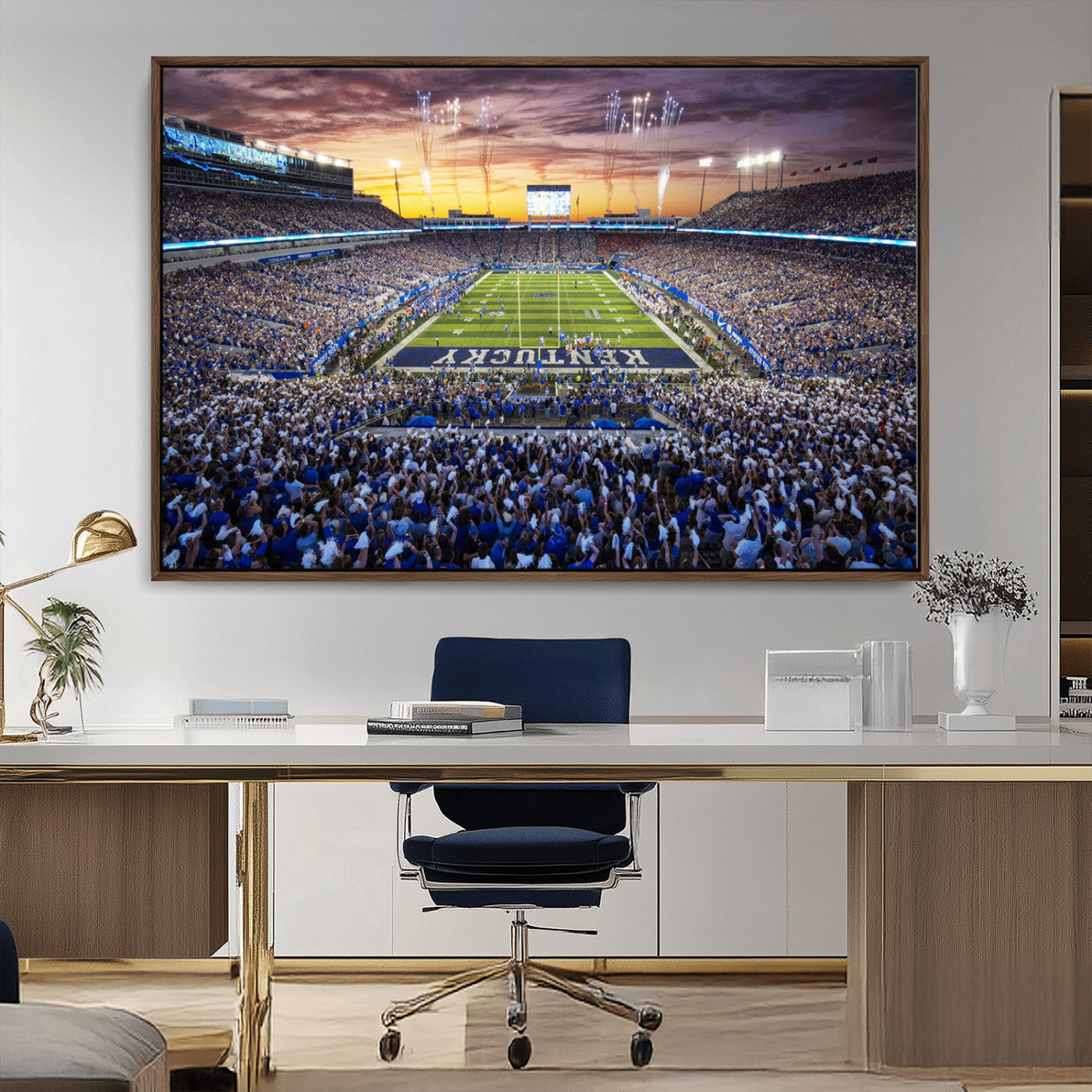 78524-MGV-CV-36X24-Kroger Field Wall Art Print - Kentucky Stadium Wall Art Print - Sunset Football Stadium Wall Decor -