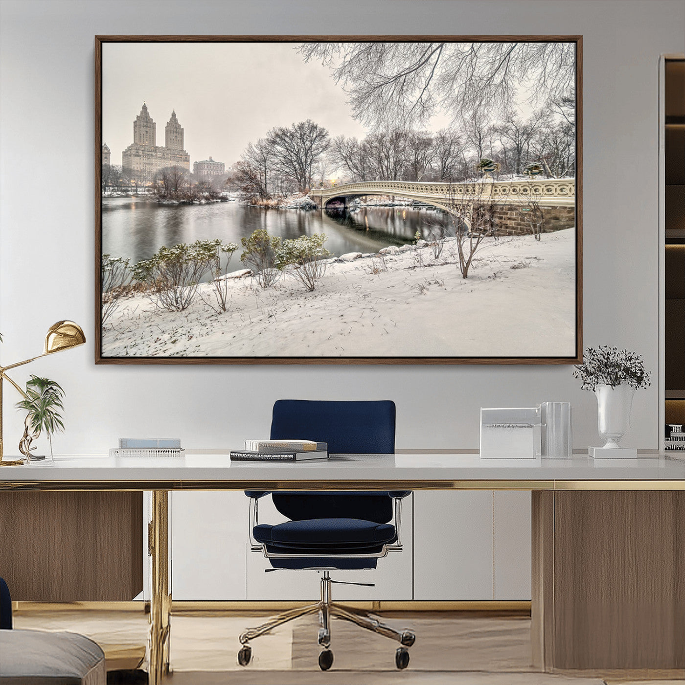 -The Bow Bridge in Central Park Canvas, The Bow Bridge Canvas Print
