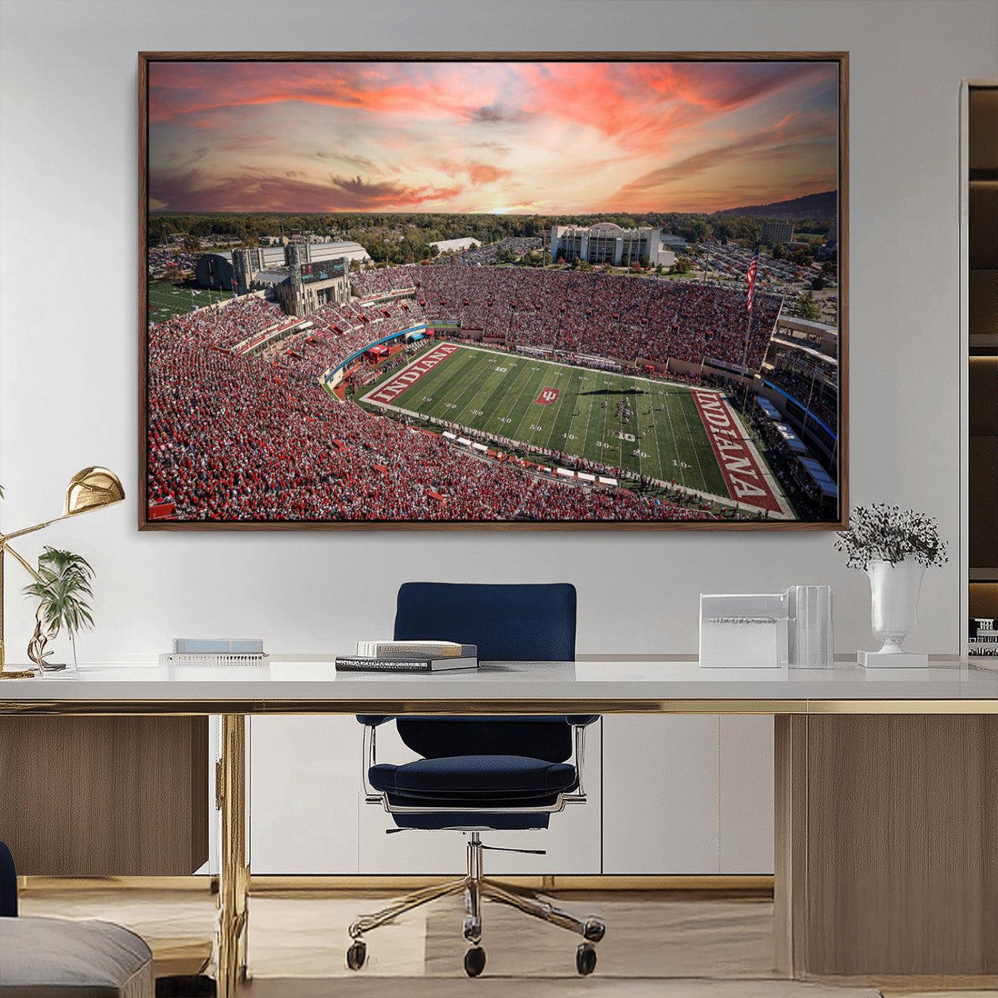 51135-MGV-CV-36X24-Indiana Memorial Stadium Wall Art Canvas Print, Framed Studium Canvas Art, Indiana Memorial Stadium